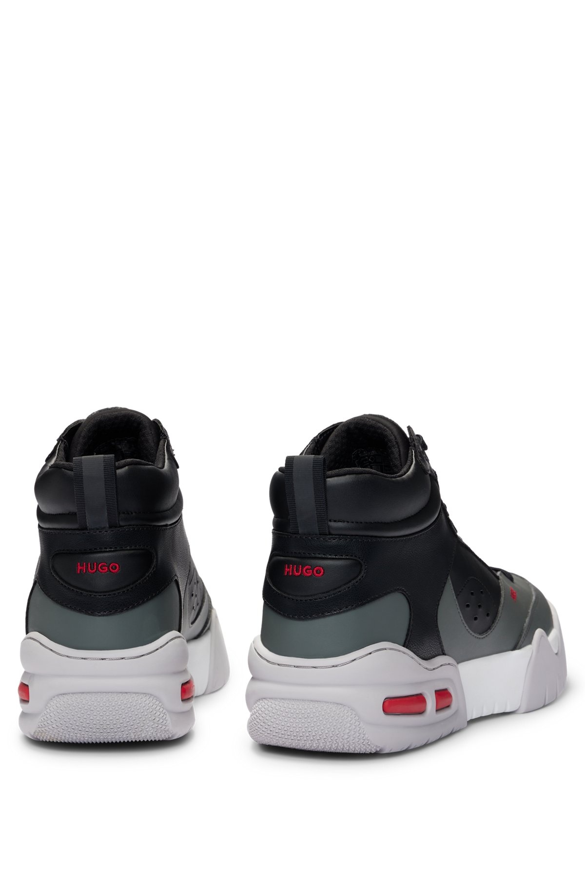 HIGH-TOP TRAINERS WITH FAUX LEATHER AND MESH - 5