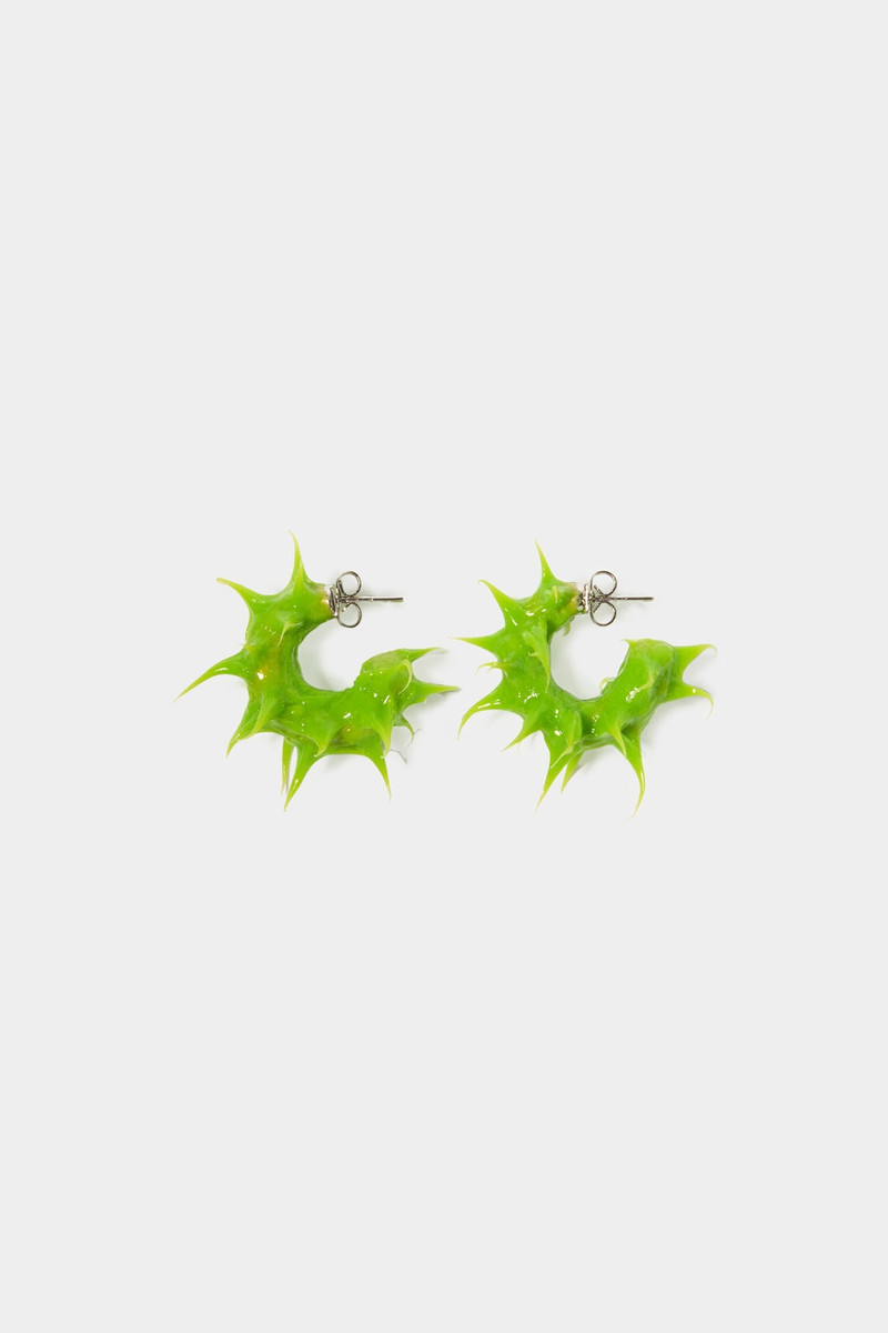 MINI RUBBERIZED TUFT EARRINGS / fern green 1