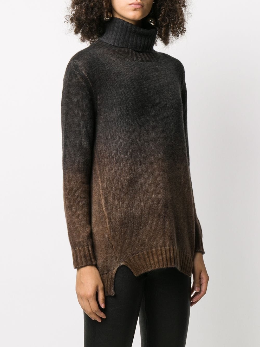 faded effect roll-neck jumper - 3