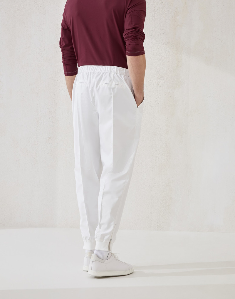 Brunello Cucinelli Nylon trousers with tabbed waistband, Crête detail and elasticated zipper cuffs outlook