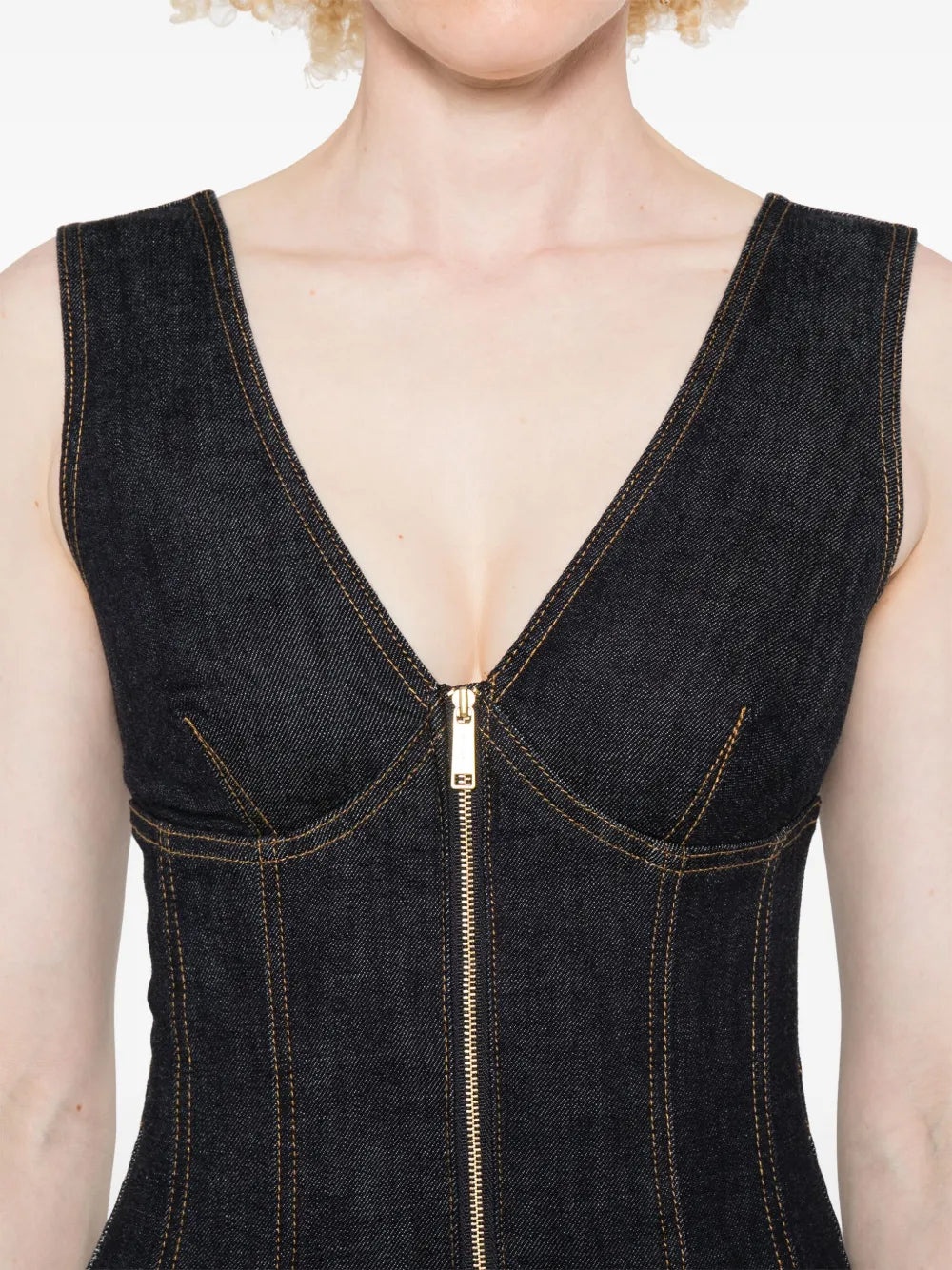 Denim Midi Dress - 5