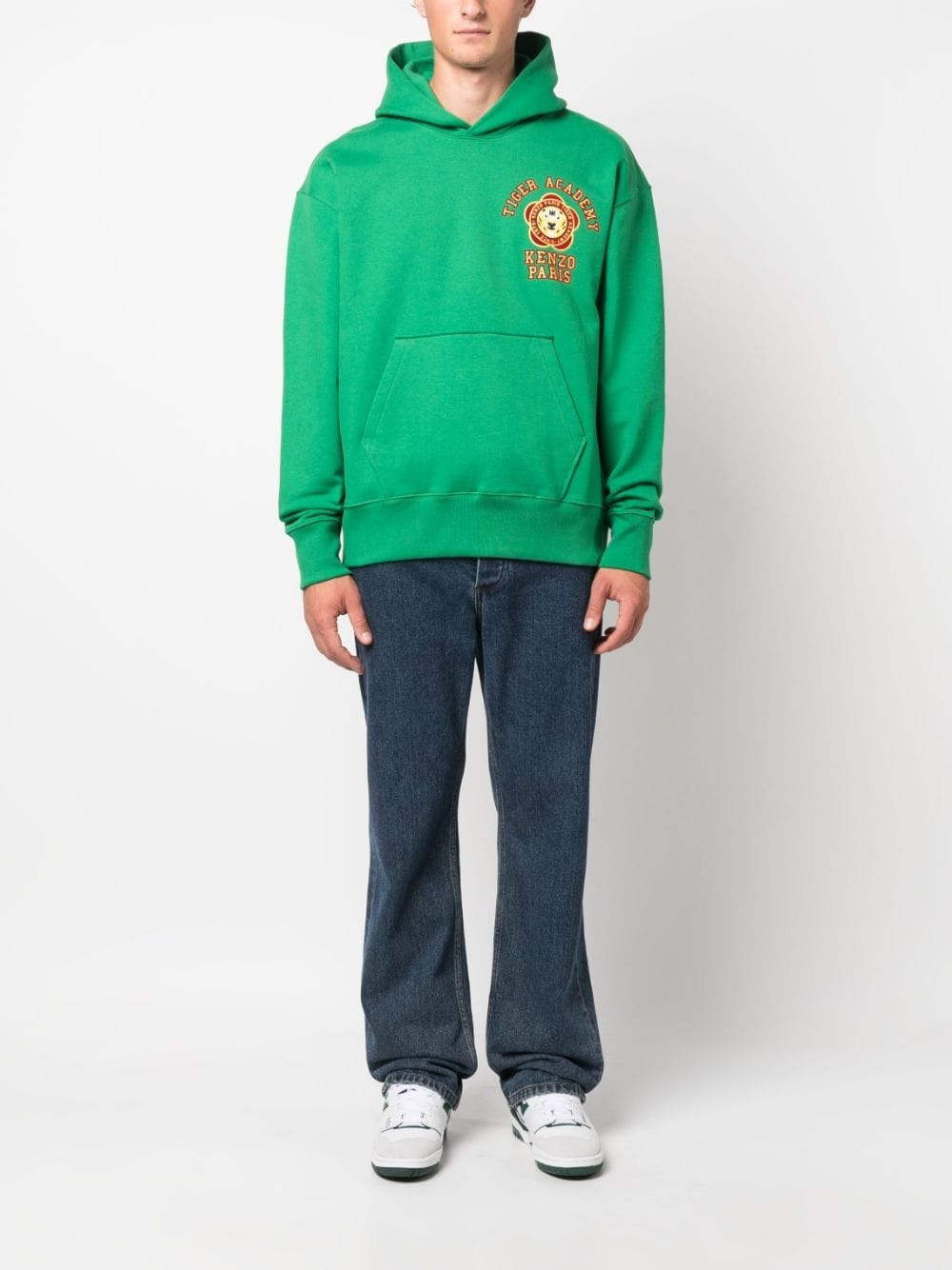 logo-print cotton hoodie - 2
