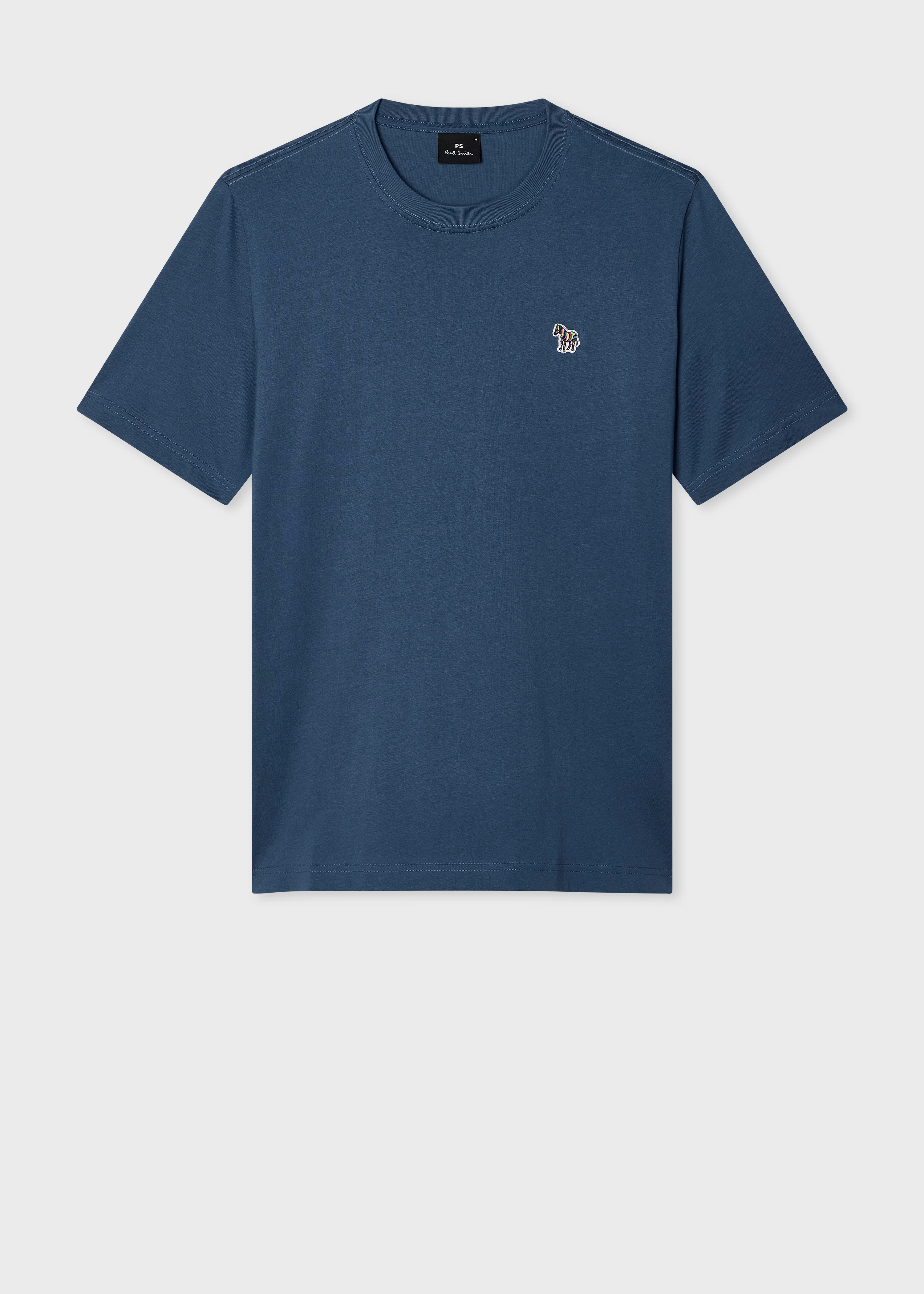 Washed Navy Organic Cotton Zebra Logo T-Shirt - 1
