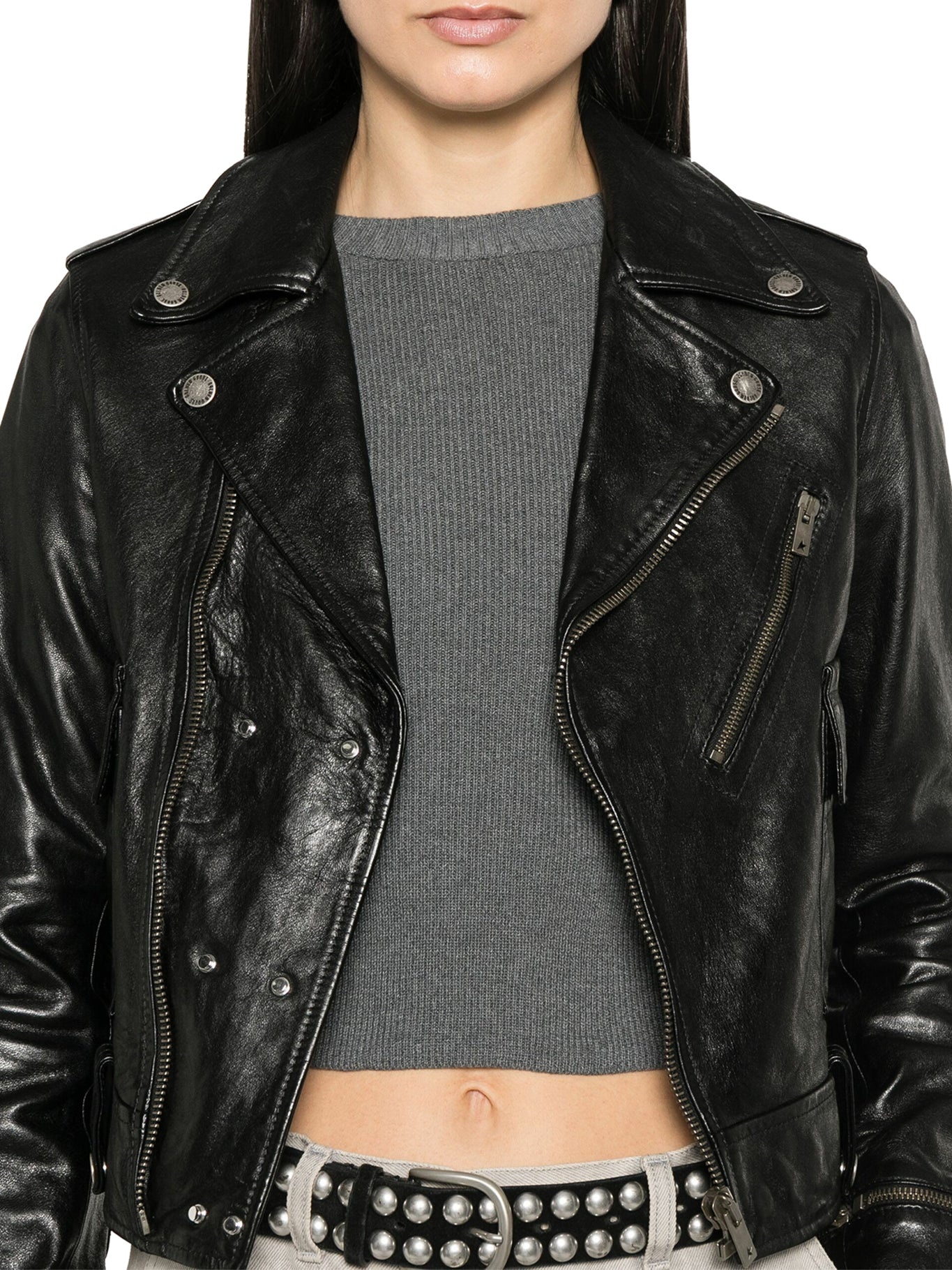 NEVADA LEATHER BIKER JACKET - 5