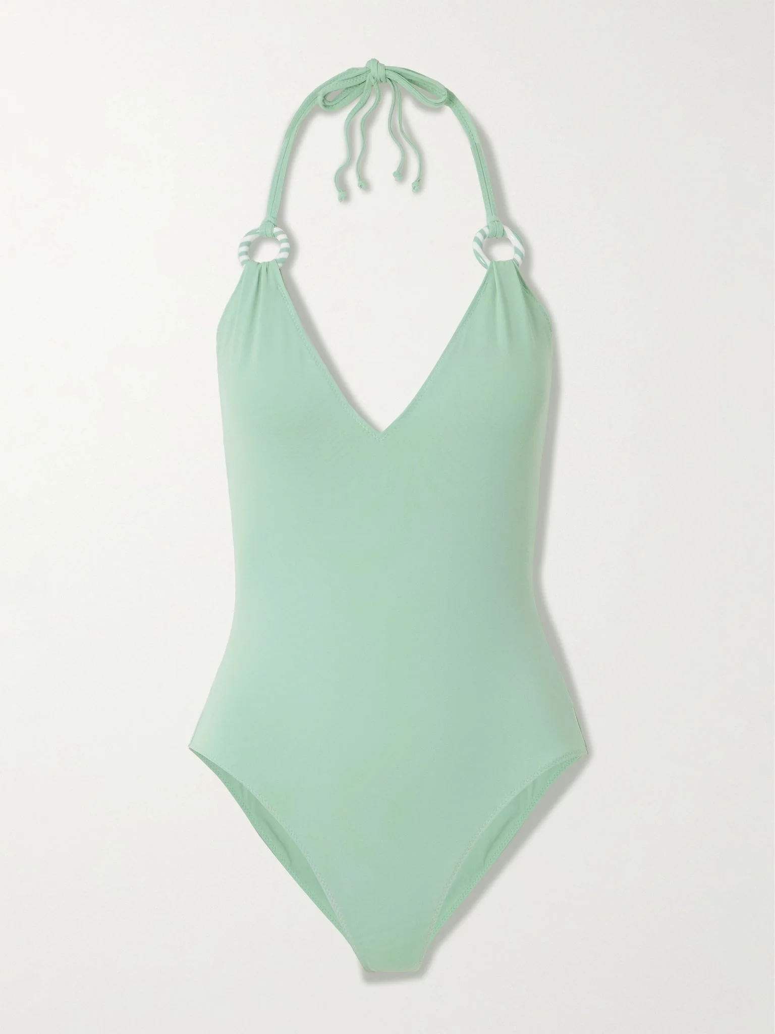 Doheny embellished halterneck swimsuit Mint - 1