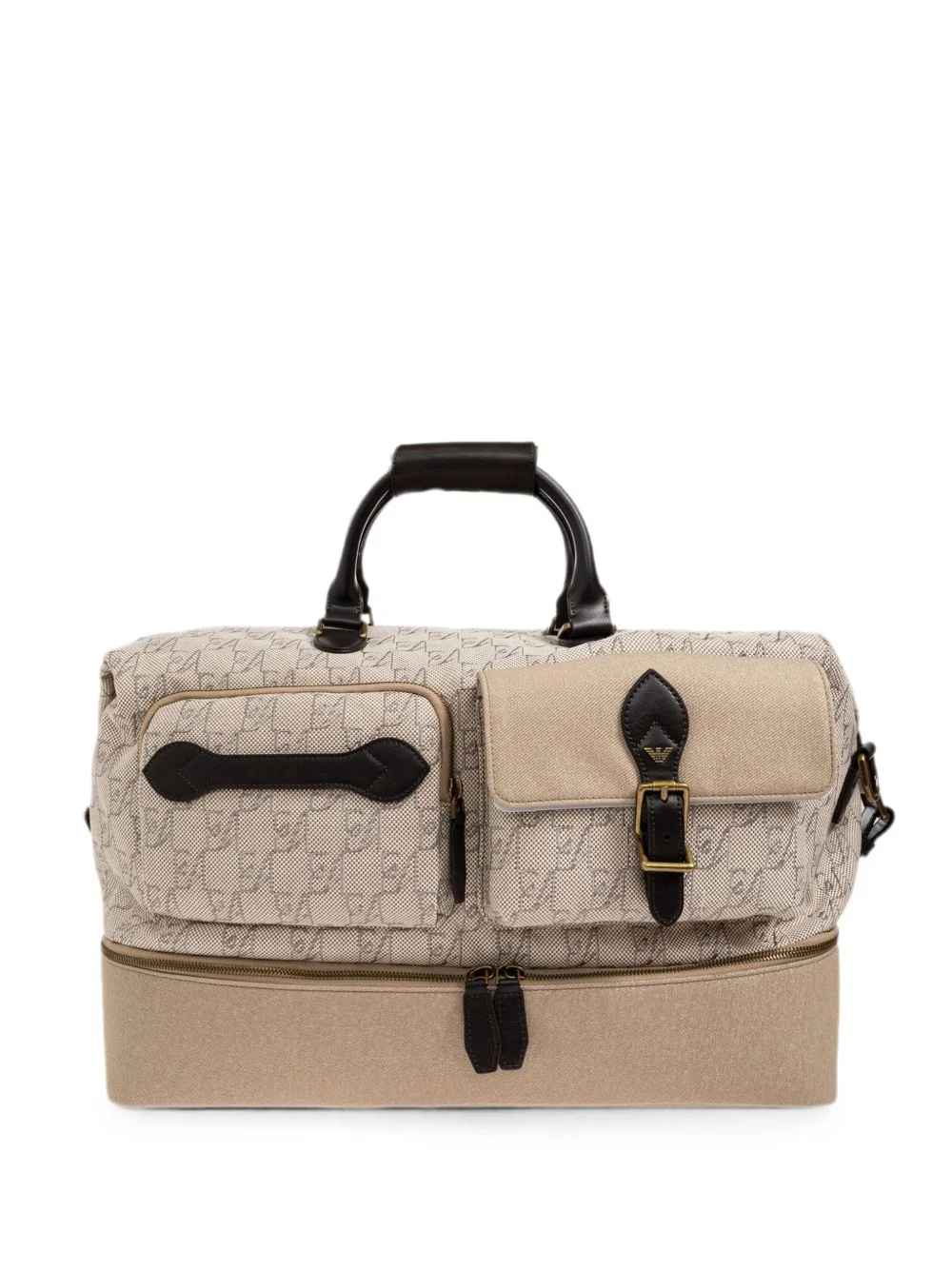 Holdall with monogram front pockets and bottom compartment - 1
