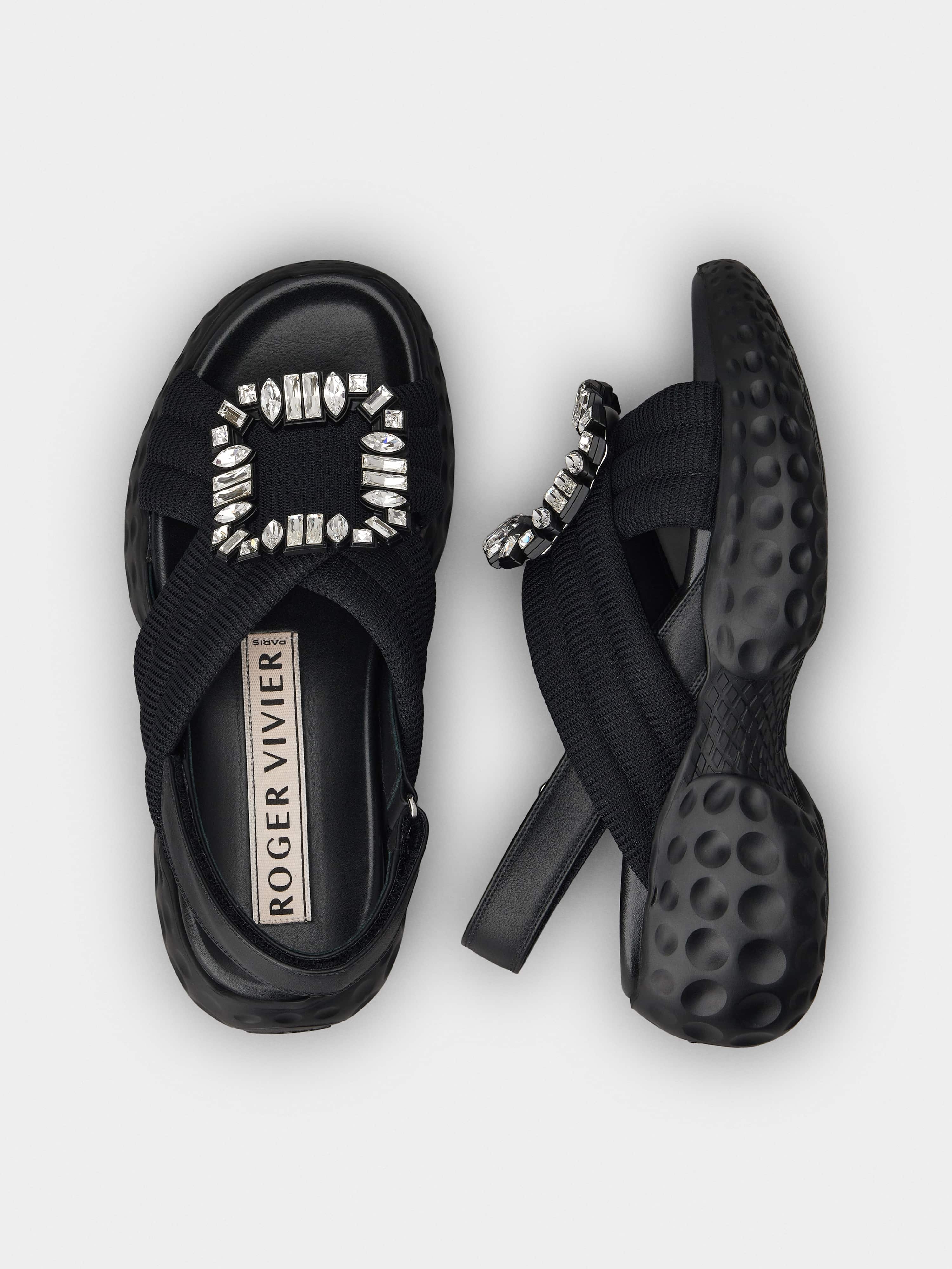 Viv' Run Light Strass Buckle Sandals in Fabric - 4