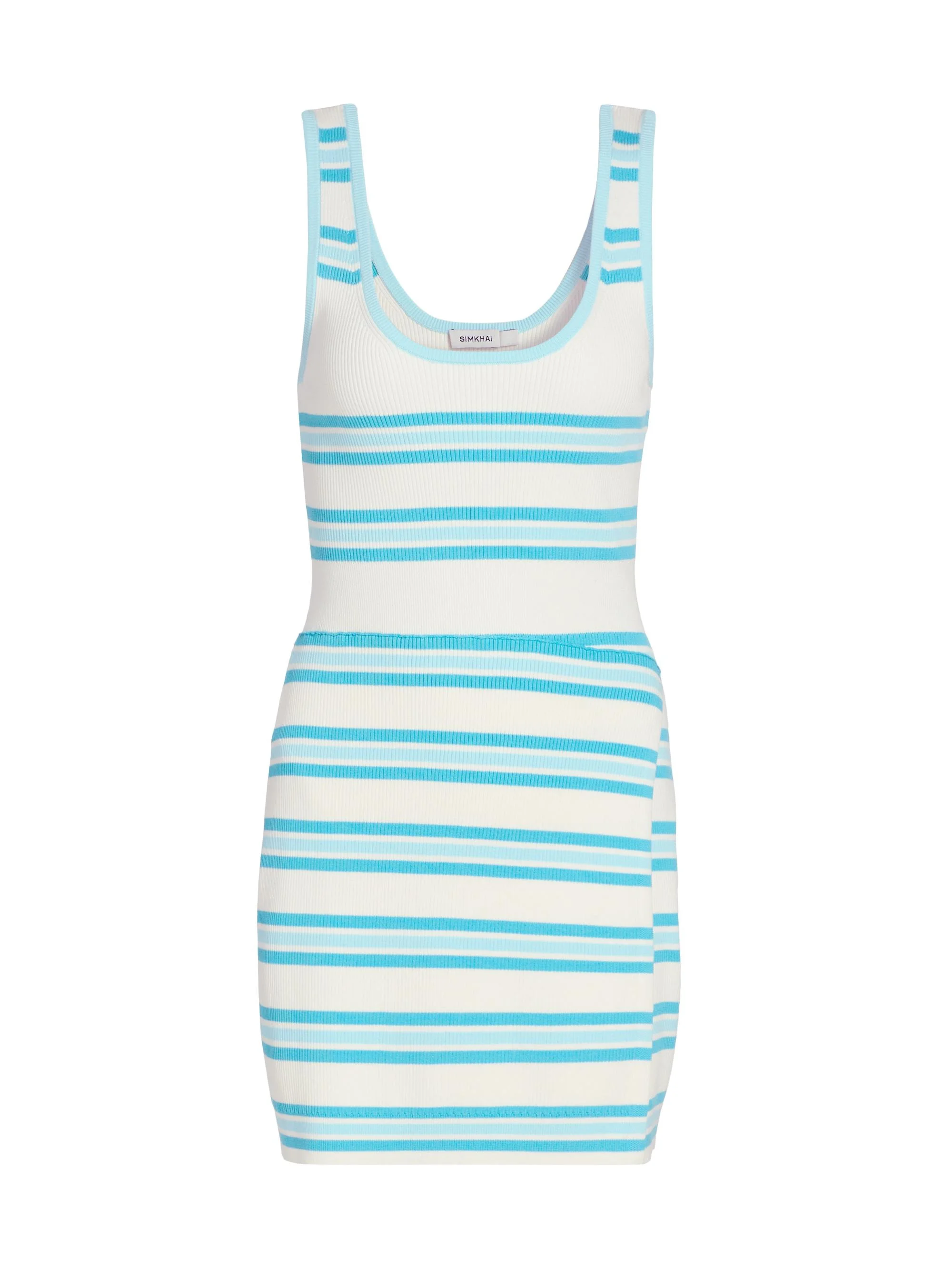 Women's Marston Striped Cotton-Blend Minidress - Surf Pool Stripe - 1