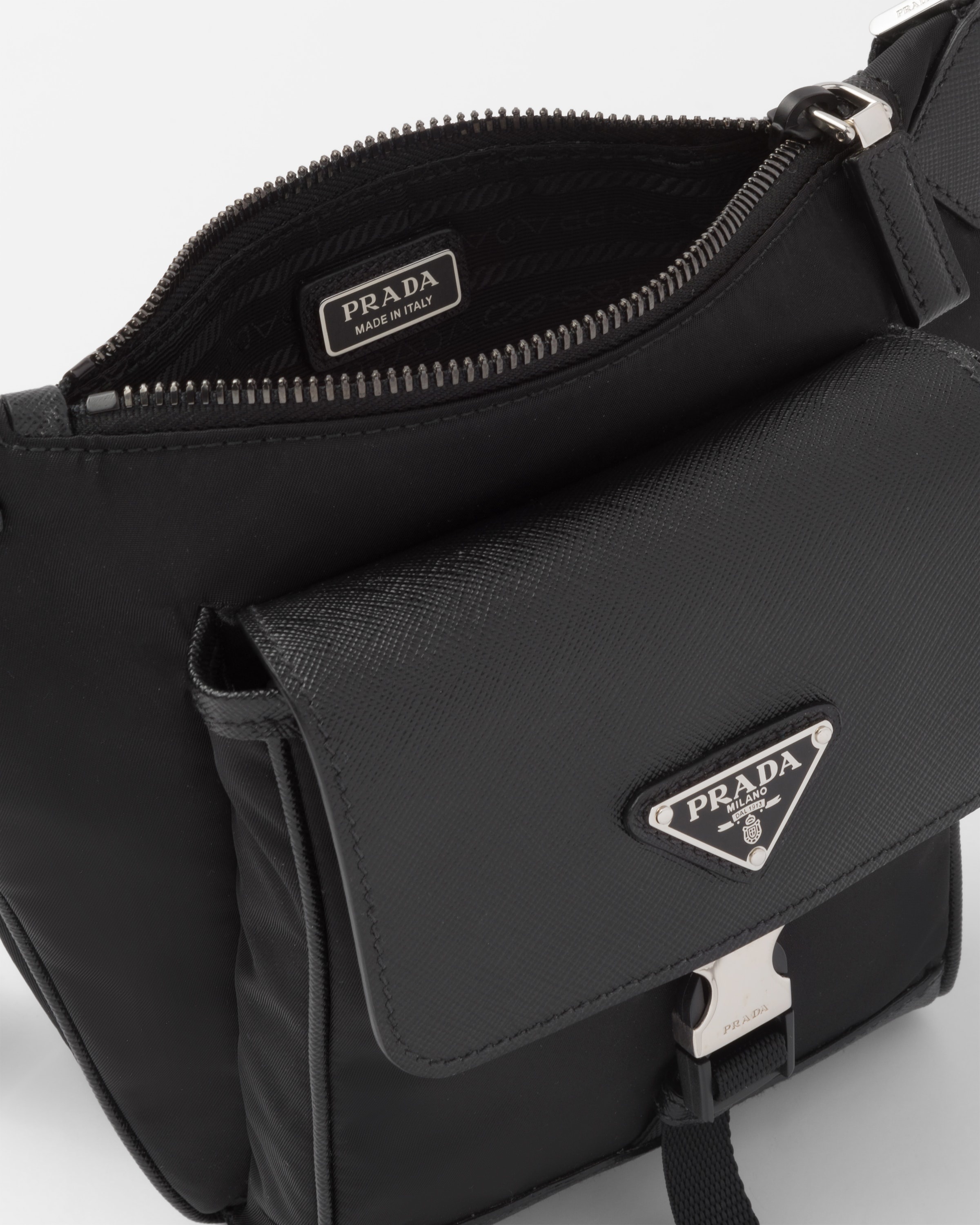 Re-Nylon and Saffiano leather shoulder bag - 5