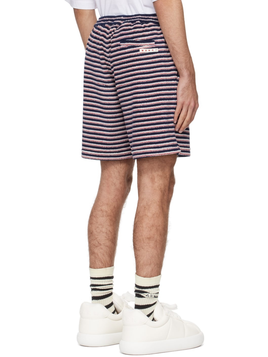 Navy Striped Shorts - 3