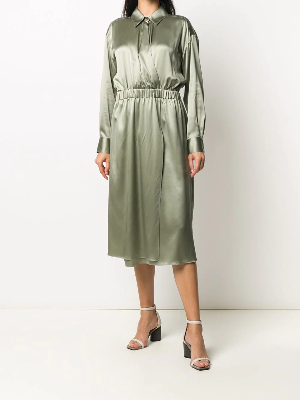 wrap style shirt dress - 6