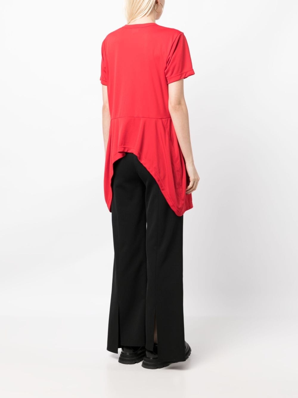 high-low hem panelled T-shirt - 4