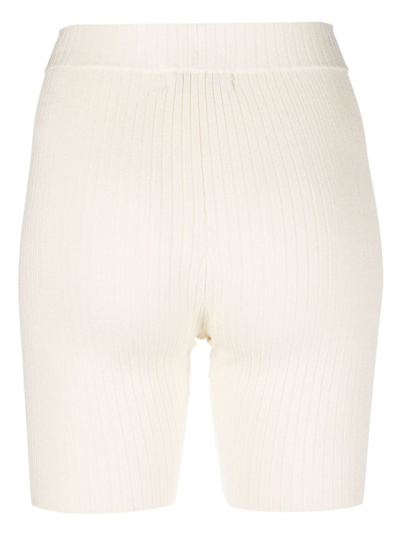 Sporty & Rich logo-patch ribbed-knit biker shorts outlook