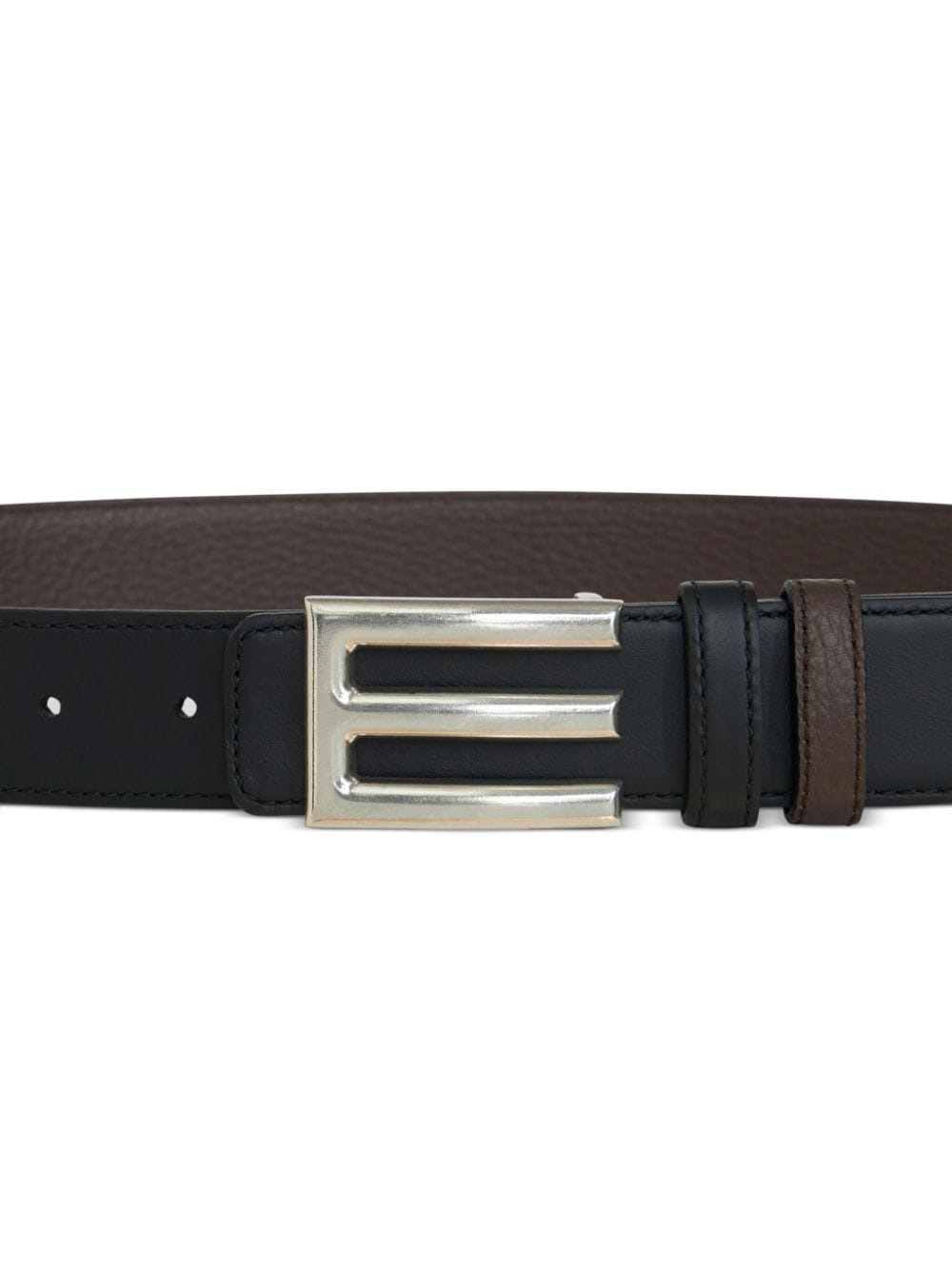 logo-buckle leather belt - 2