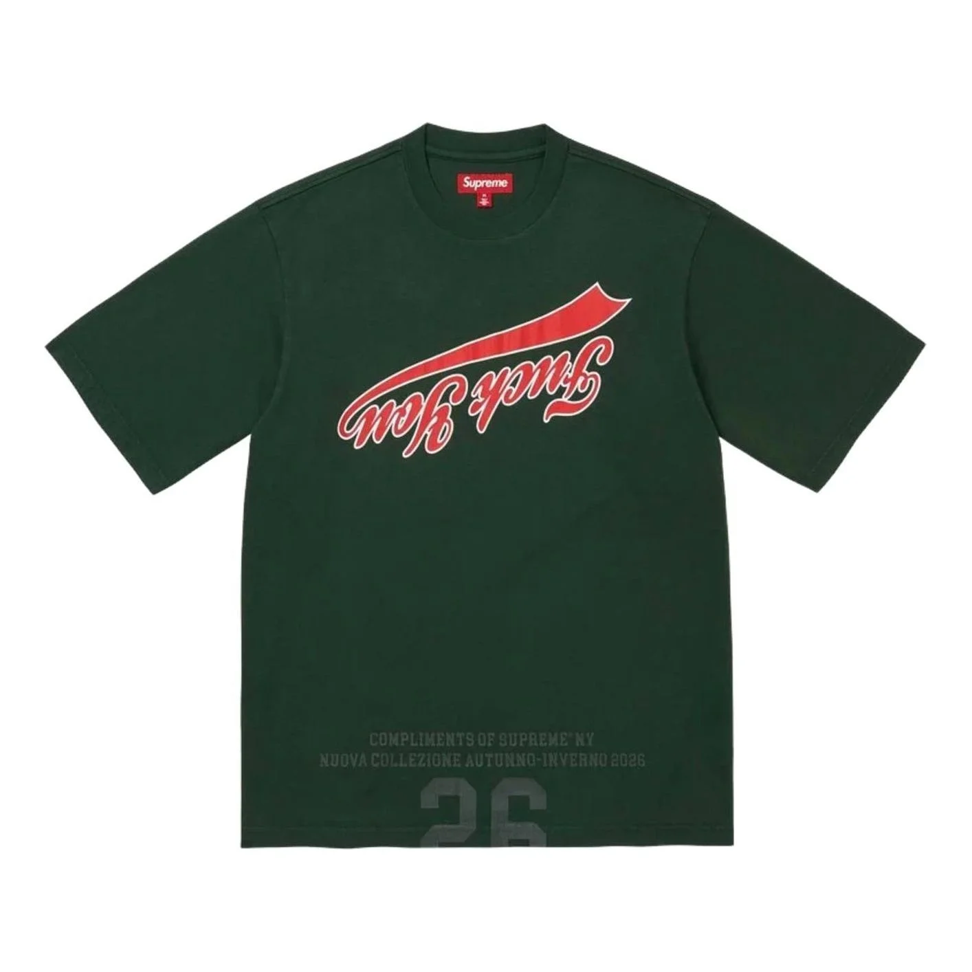 Supreme FW26 Cracked Flipped S/S T-Shirt 'Dark Green' SUP-FW26-069-DGRN - 1