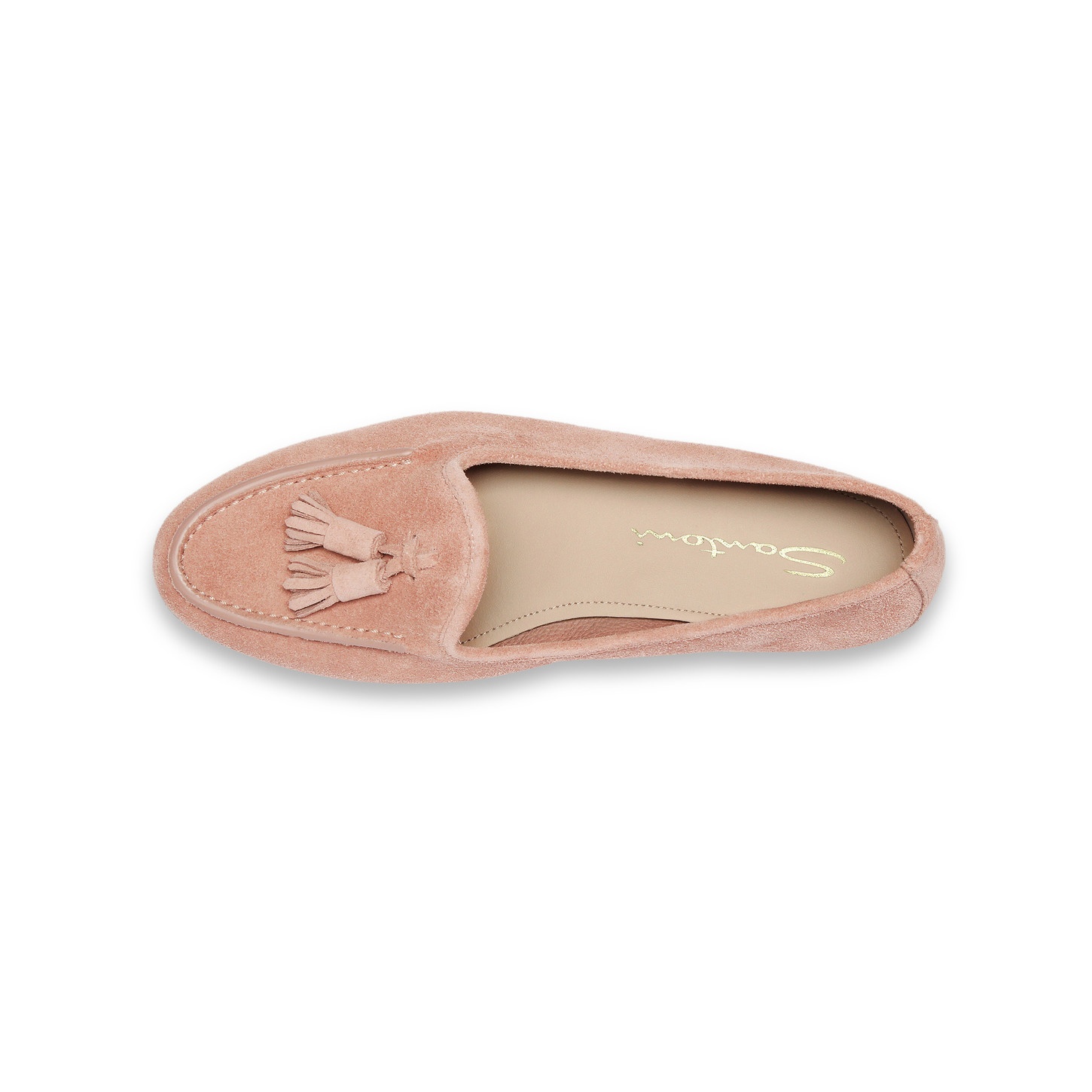 Women's pink suede Andrea tassel loafer - 5