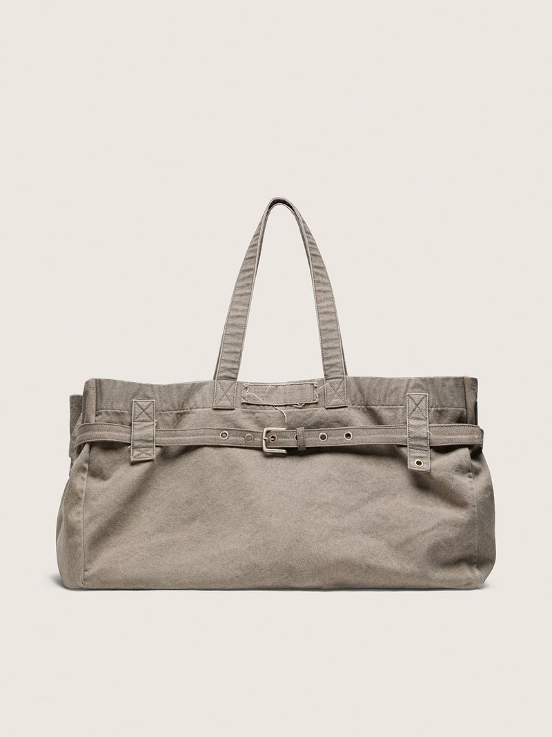 Anthracite canvas tote bag with embroidery and antique silver details 1