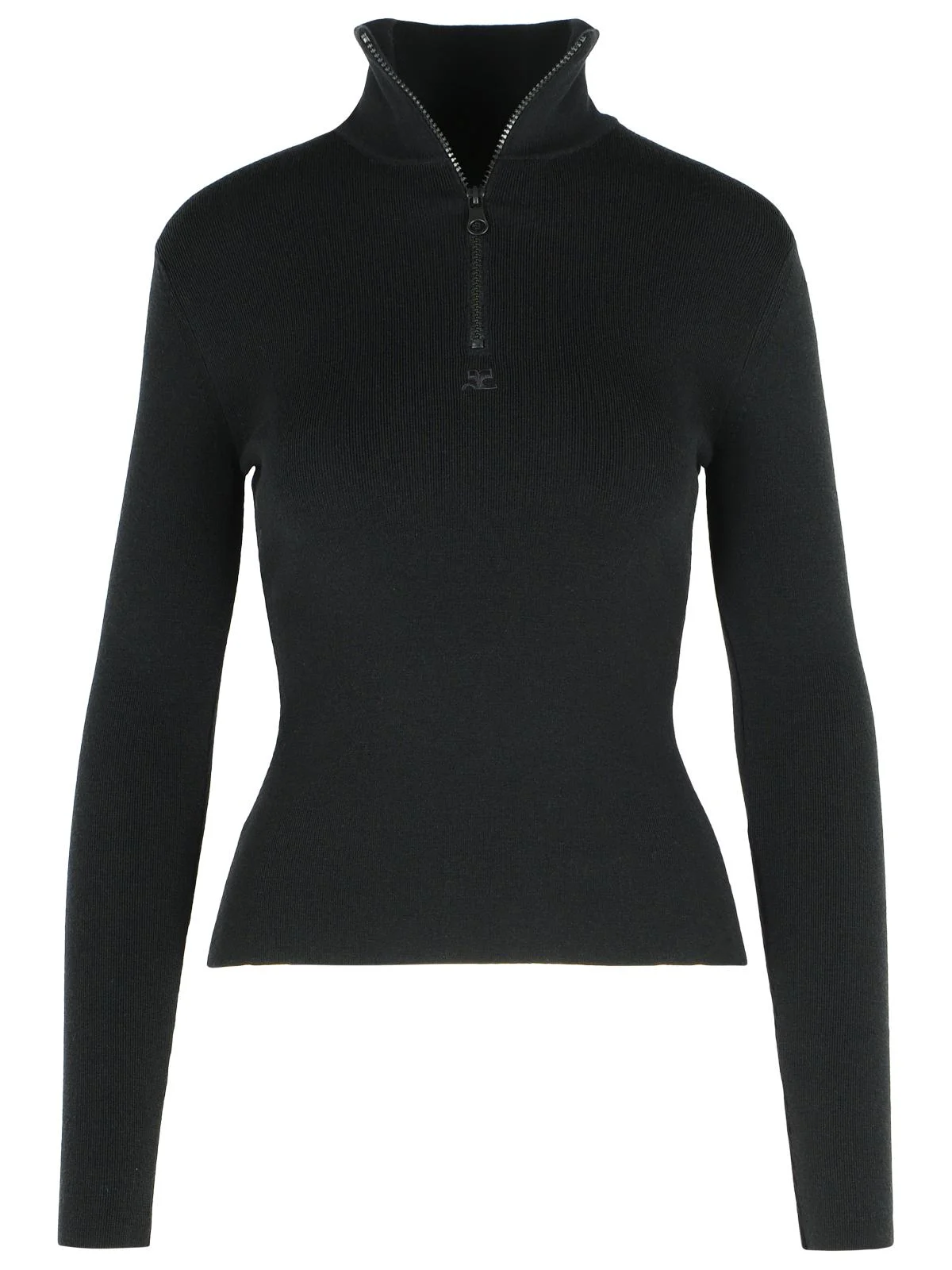 Courreges Merino Wool Sweater Black Women - 1