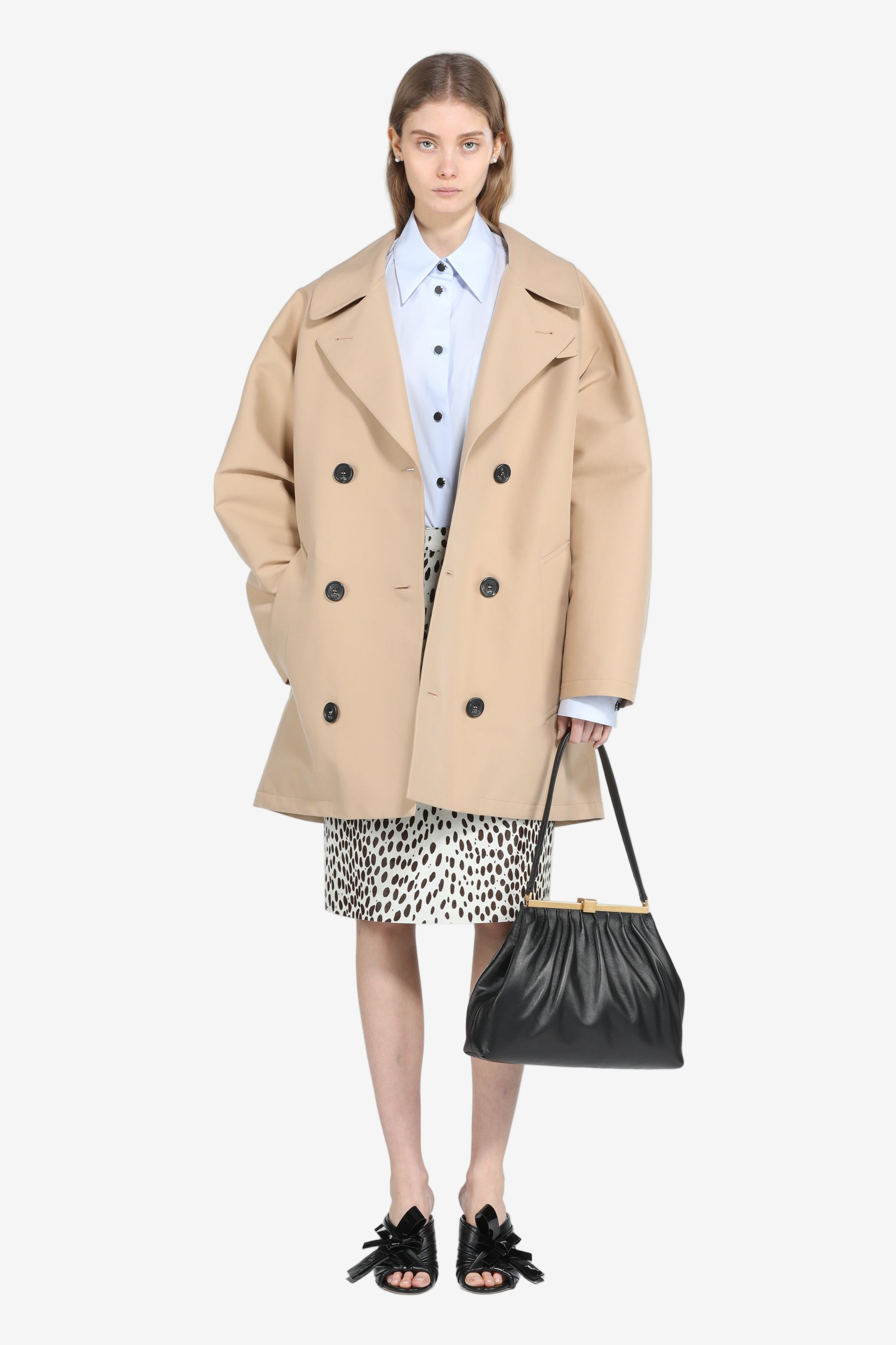 SPOTTED PRINT PENCIL SKIRT - 4