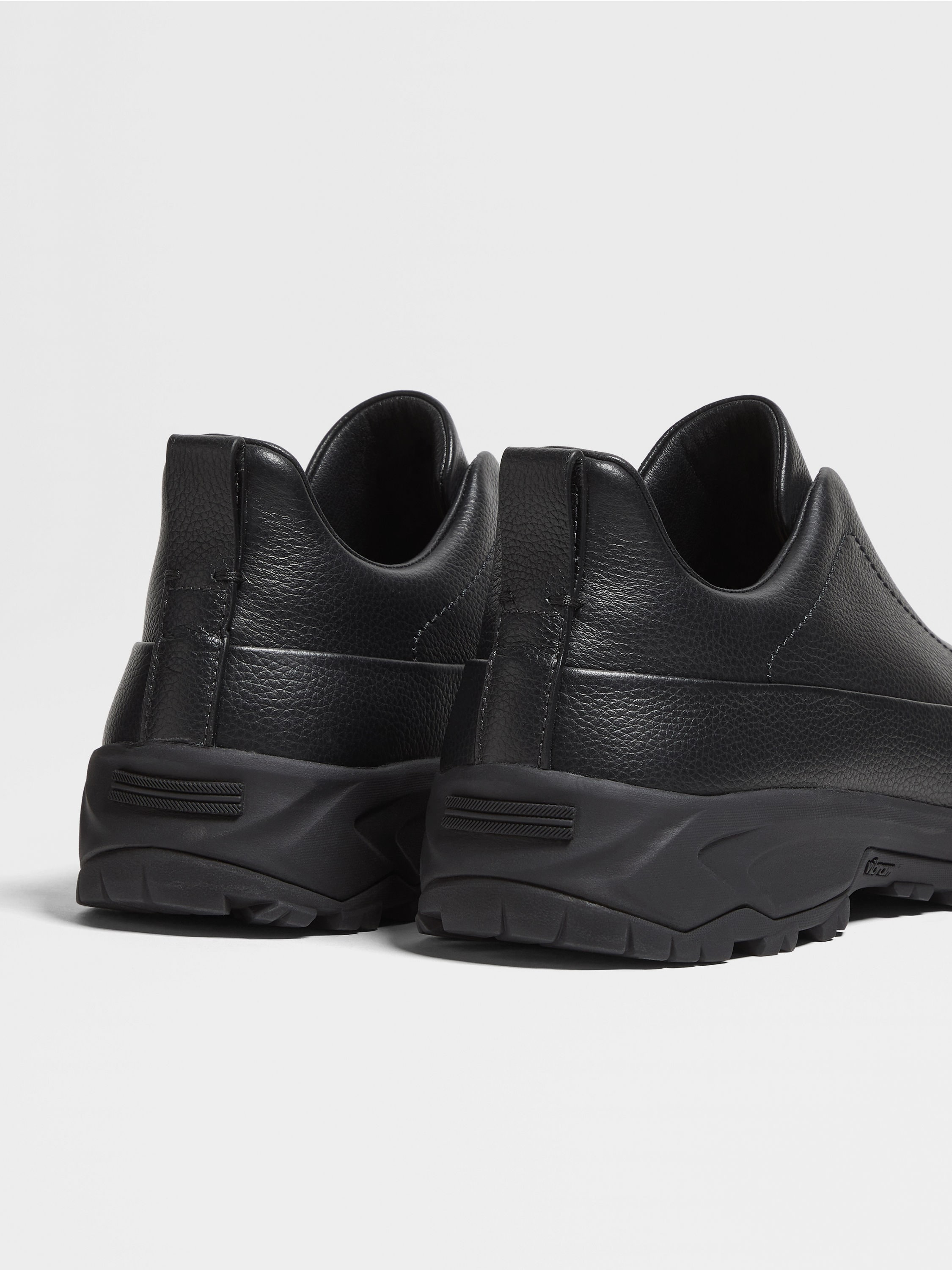 BLACK LEATHER TRIPLE STITCH™ MONTE SNEAKERS - 2
