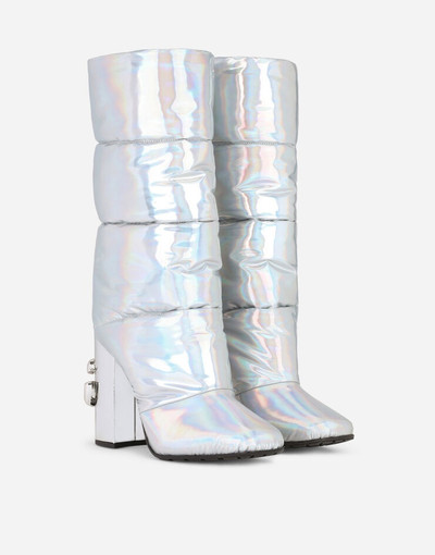 Dolce & Gabbana Holographic-effect fabric boots outlook