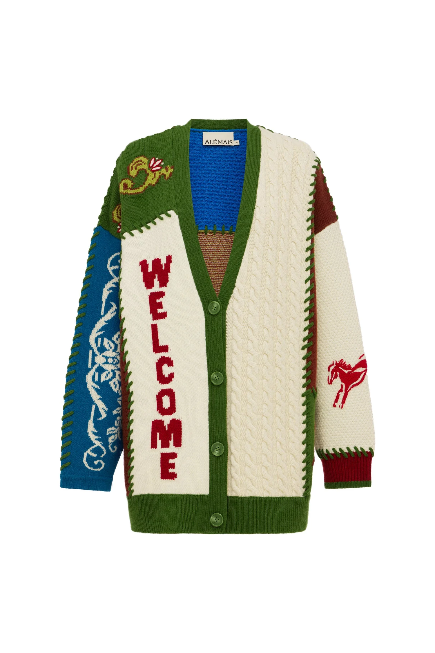 Lasso Patchwork Knit Cardigan - 1