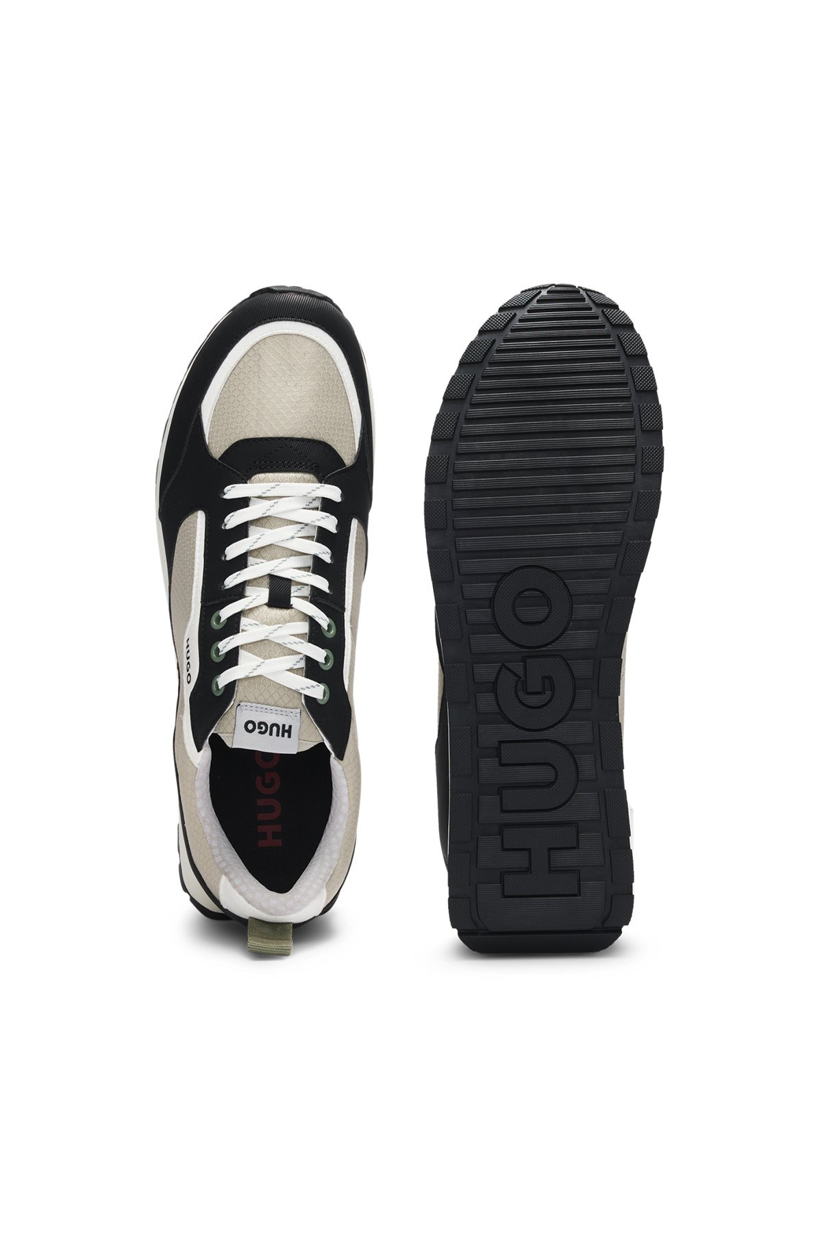 MIXED-MATERIAL TRAINERS WITH RIPSTOP AND FAUX LEATHER - 4