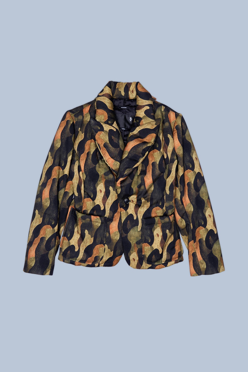 PADDED PEAK LAPEL SHRUNKEN BLAZER 3