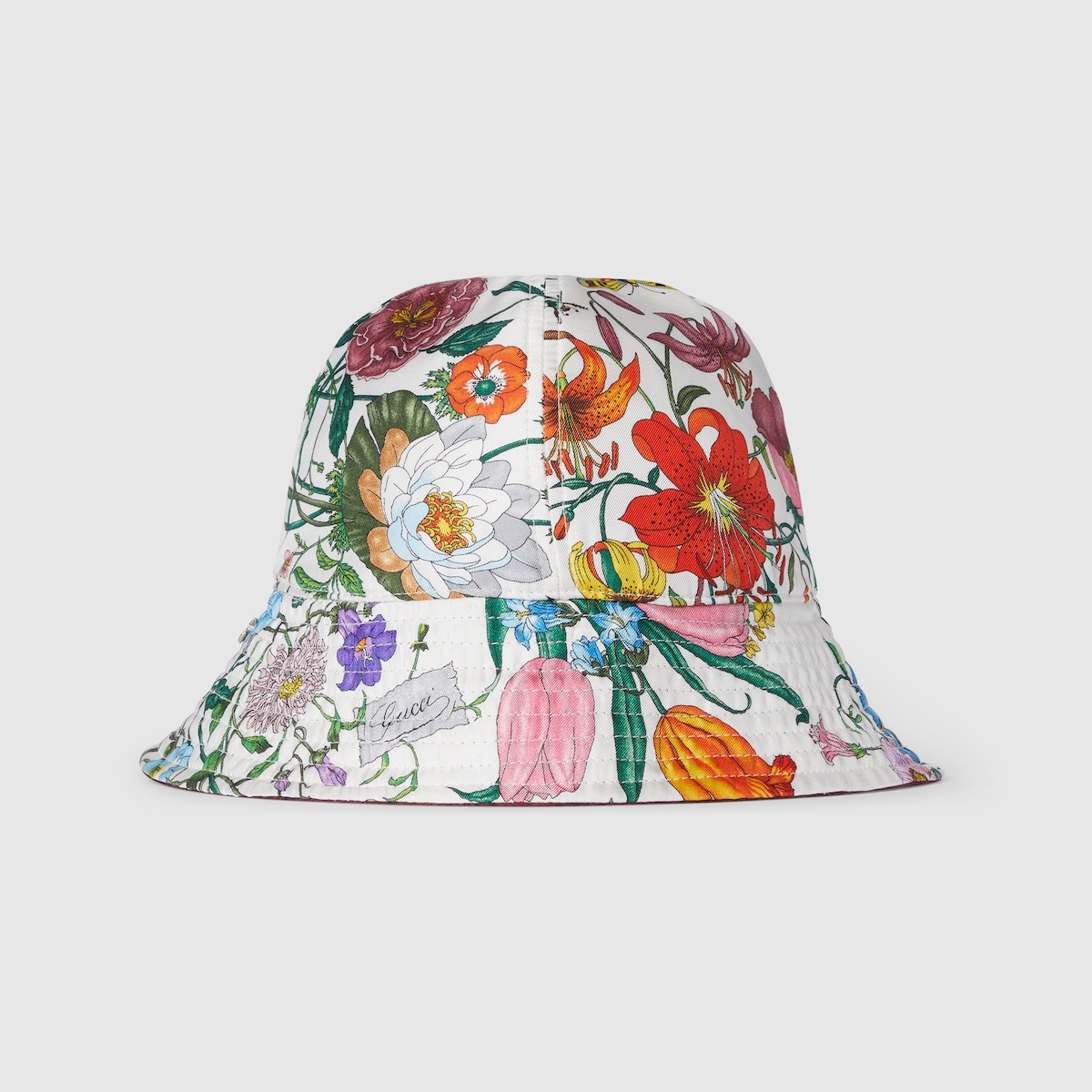 Reversible printed silk bucket hat - 2