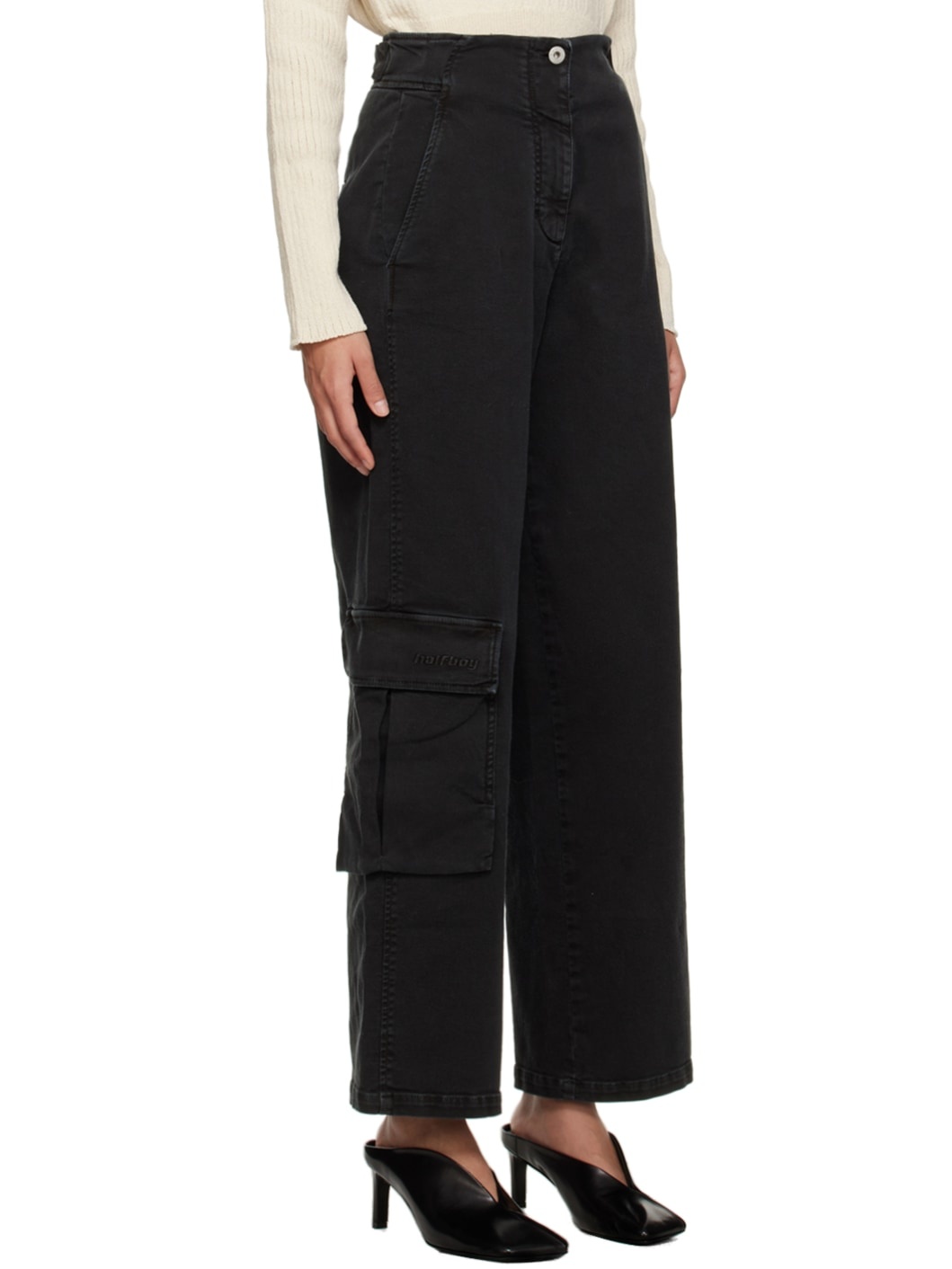 Black Cargo Trousers - 2