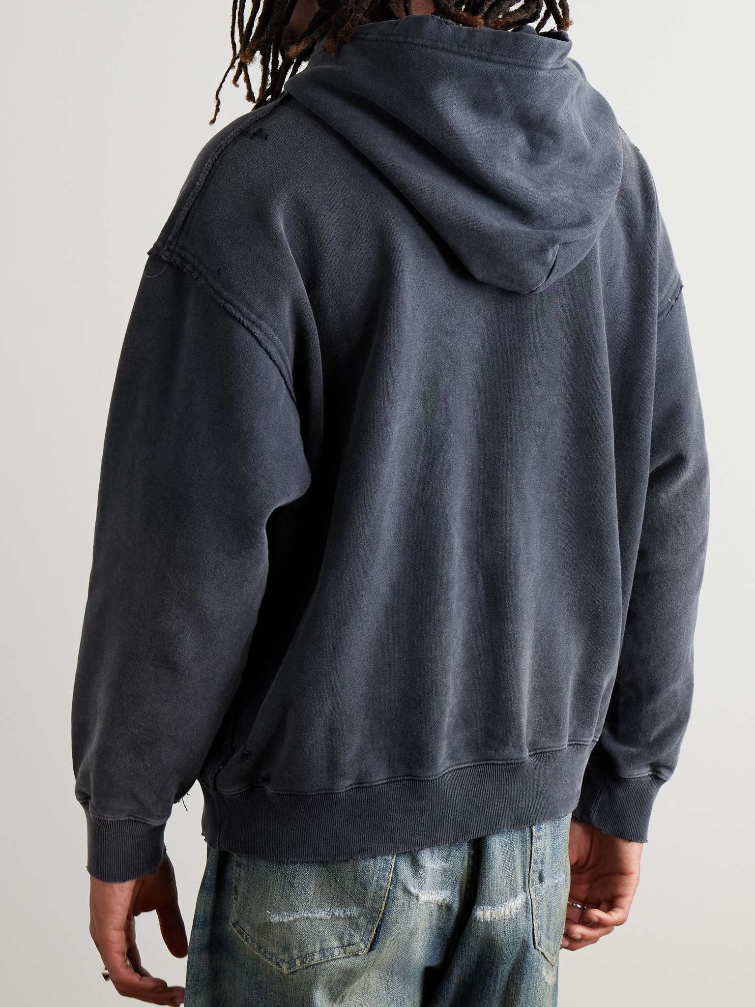 Savage Logo-Print Distressed Cotton-Jersey Hoodie - 3