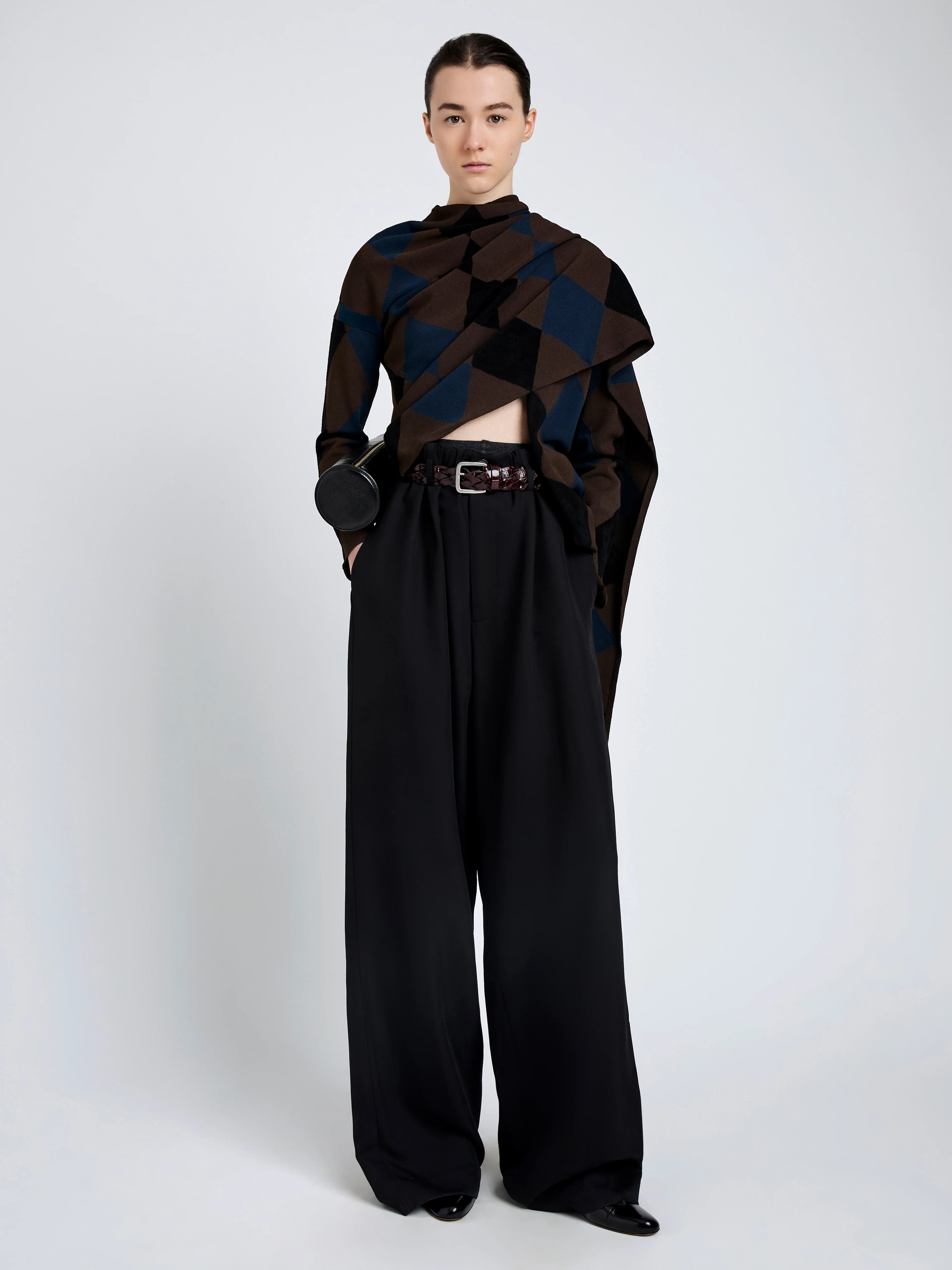 Vanne Top in Argyle Velvet Knit - 3