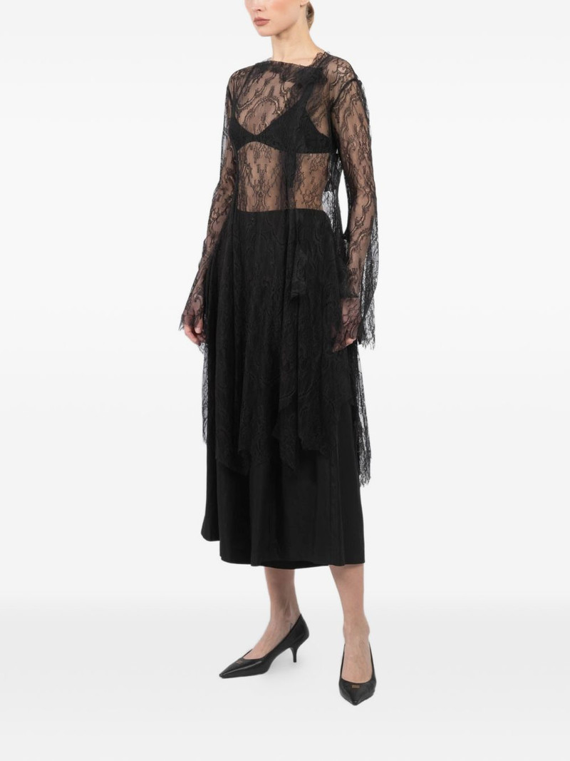 Yohji Yamamoto lace long-sleeve blouse outlook