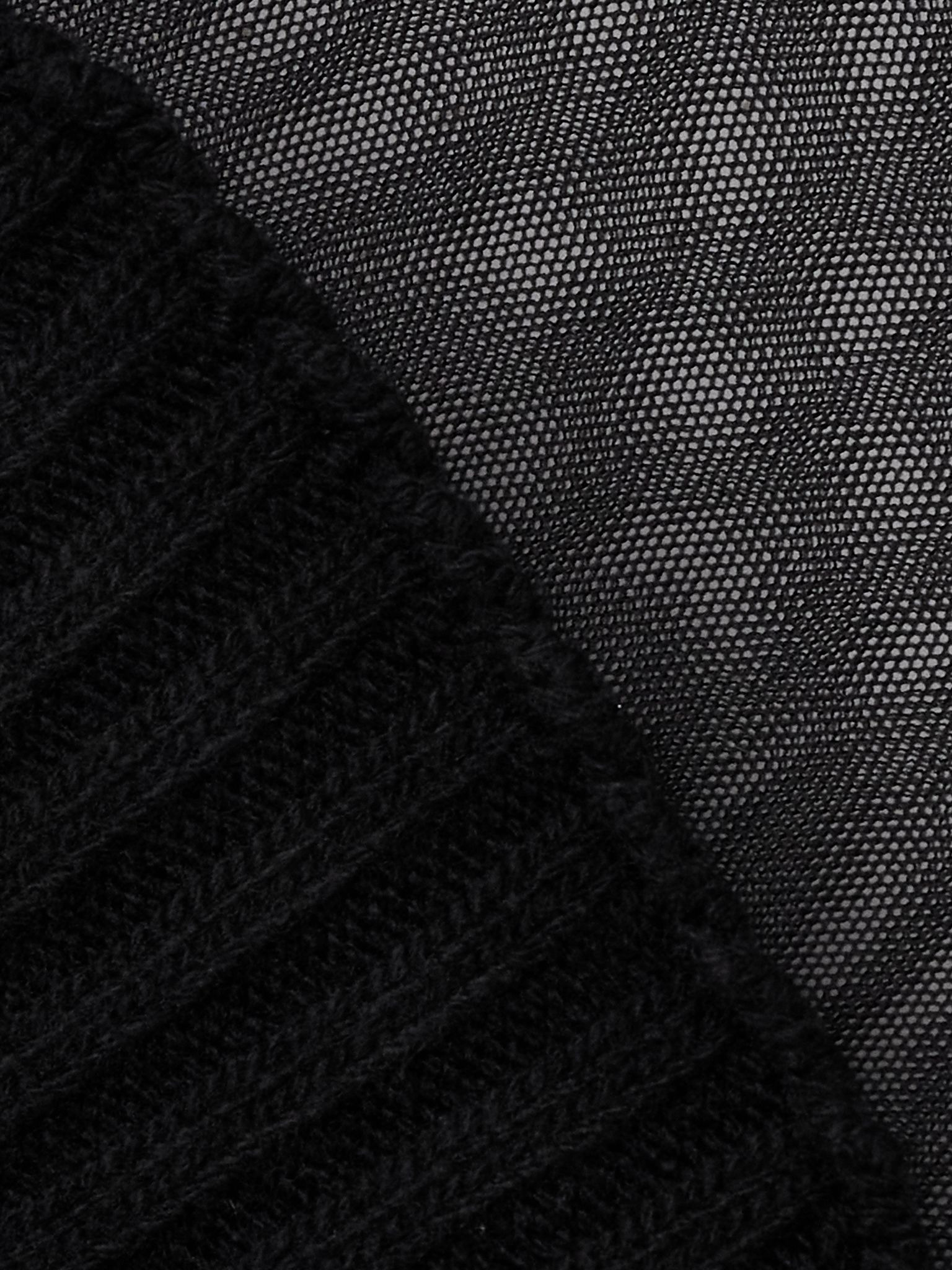 Mesh and ribbed wool sweater Black - 4