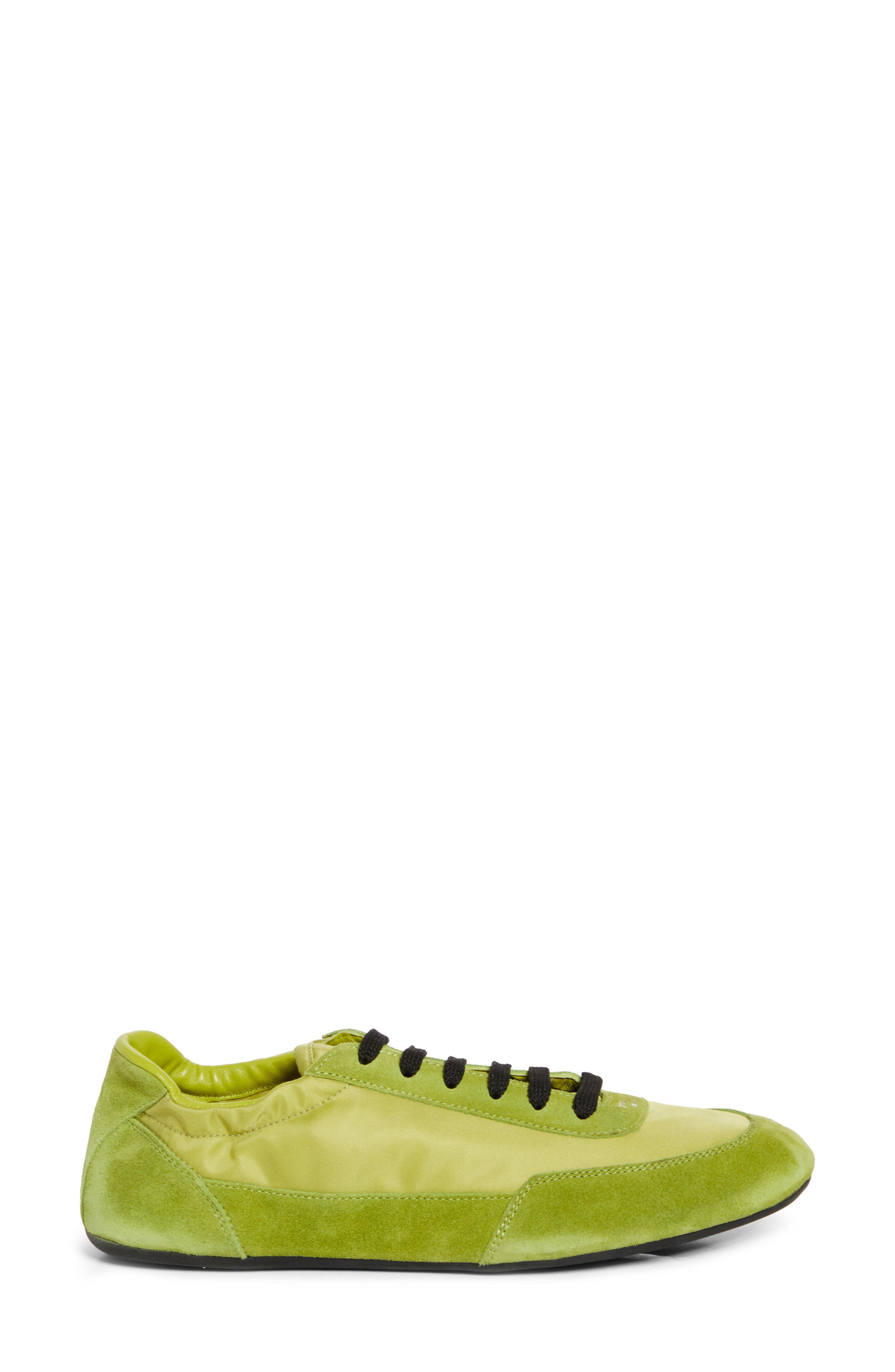 Prada Collapse Mixed Media Low Top Sneaker in Lime at Nordstrom - 3