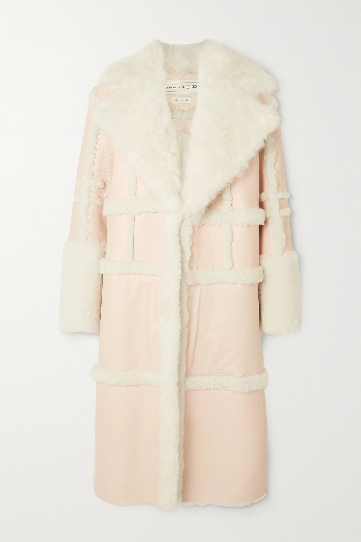 Paneled shearling coat - 1