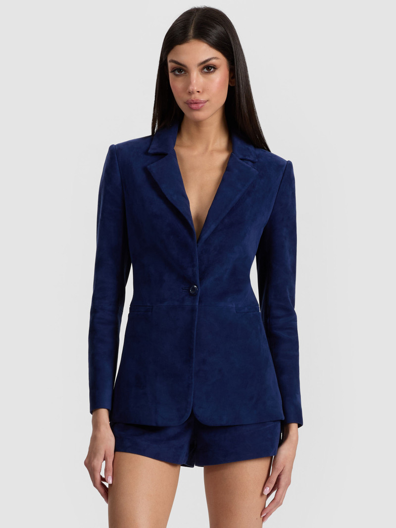 MACEY SUEDE FITTED BLAZER 2