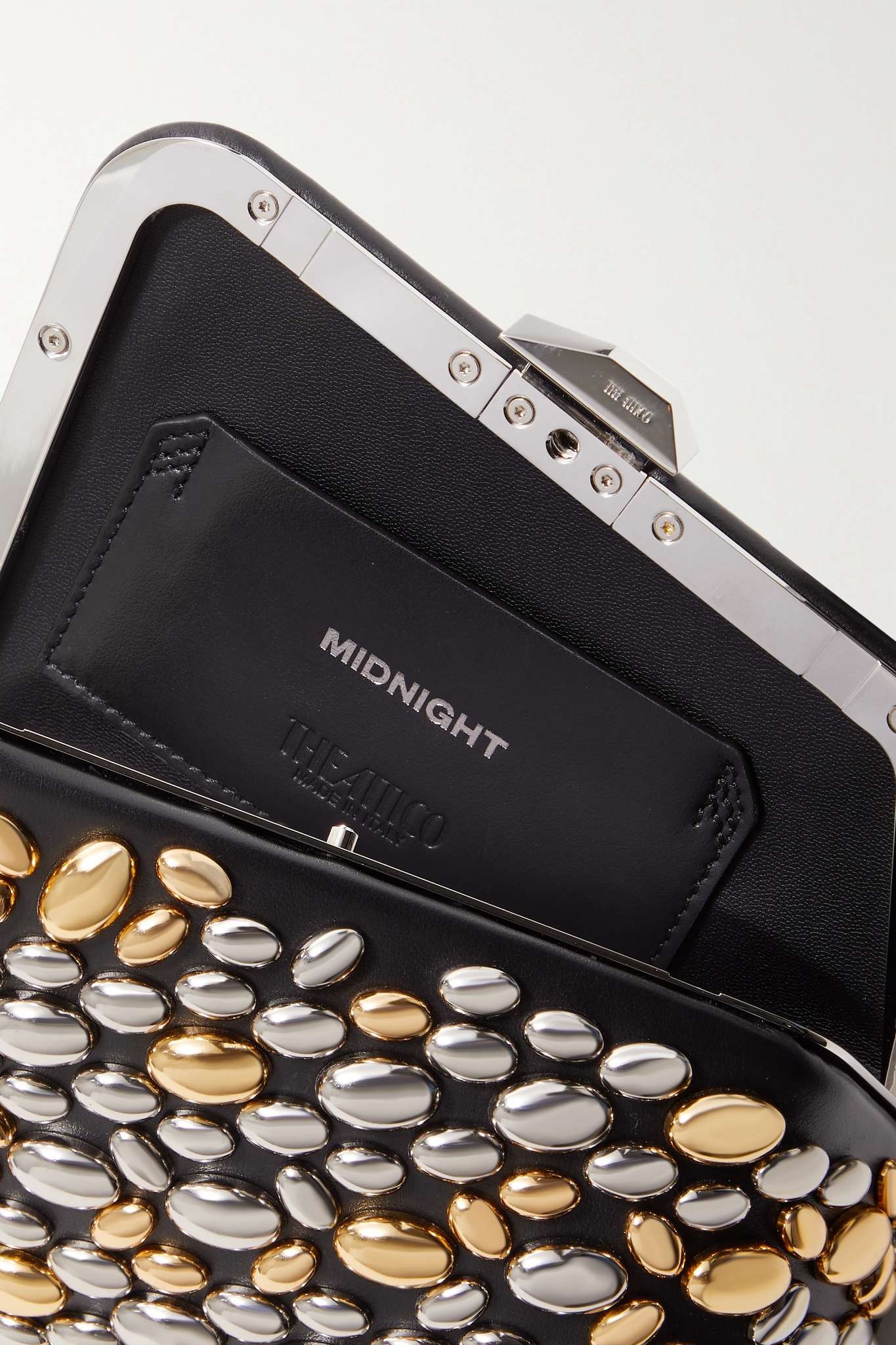 Midnight embellished leather clutch - 5