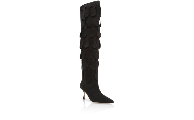Black Suede Knee High Boots 3