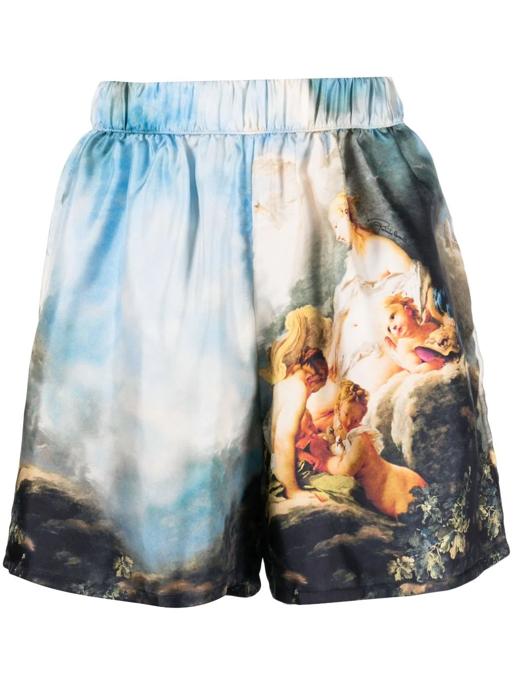 graphic-print silk shorts - 1
