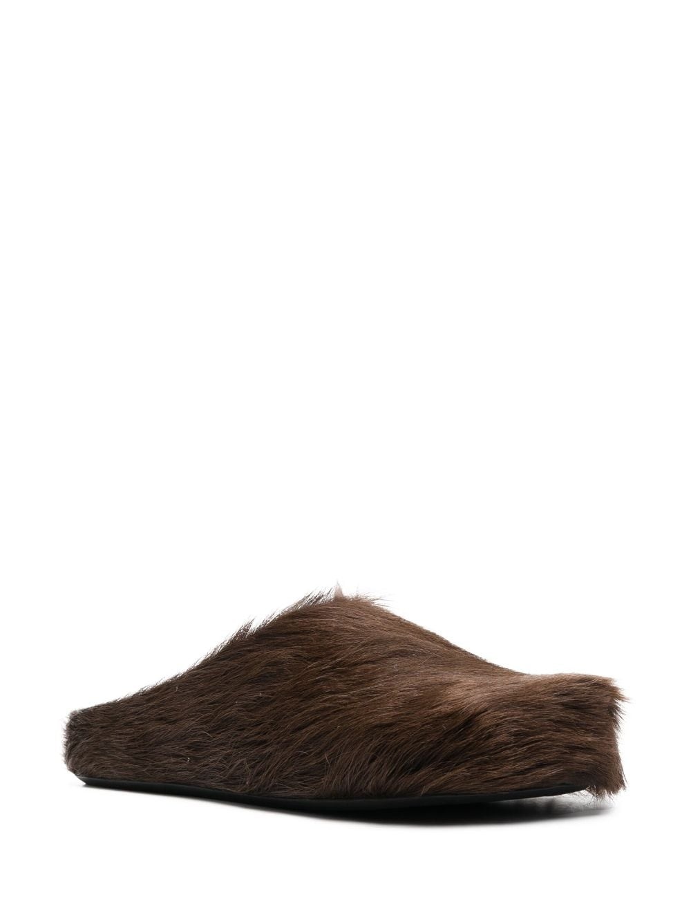 fur-trimmed sabot slippers - 2