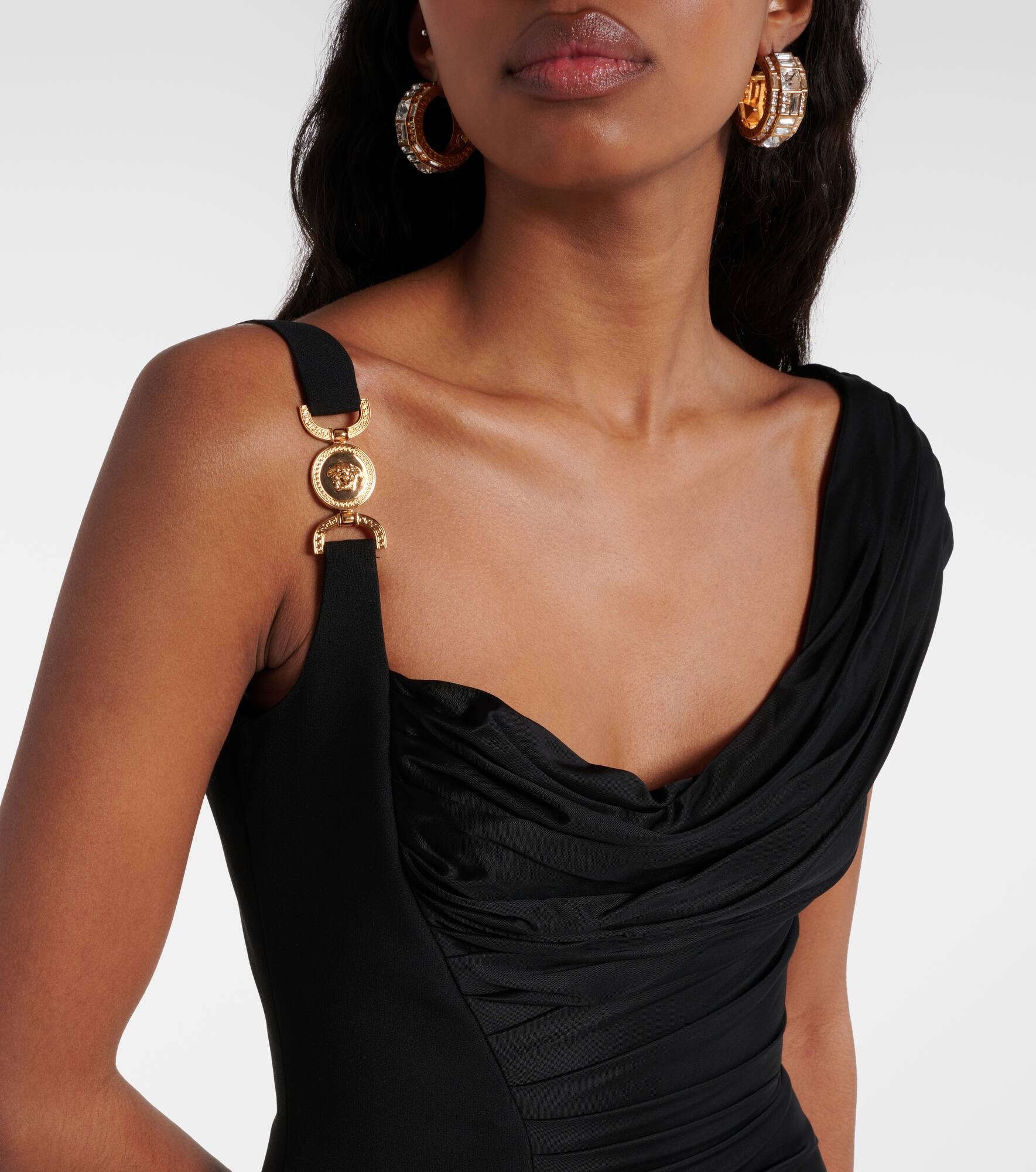Medusa '95 draped jersey and crêpe gown - 4