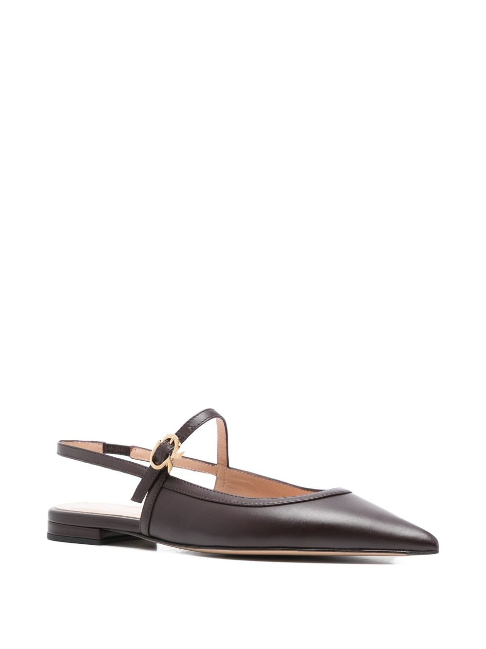 buckle-strap pointed-toe flats - 2