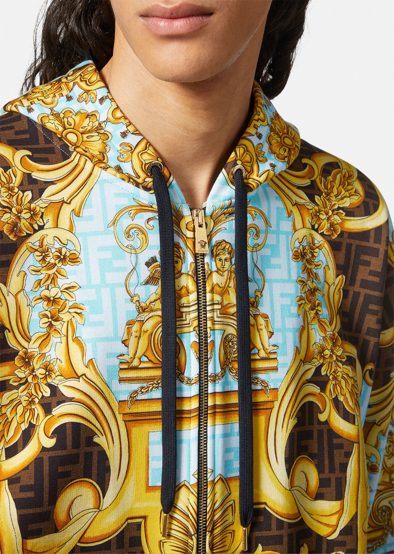 ジャケット・アウター VERSACE Baroque Hooded Zip Up Jacket VERSACE Fendace Gold Baroque Zip Hoodie | REVERSIBLE