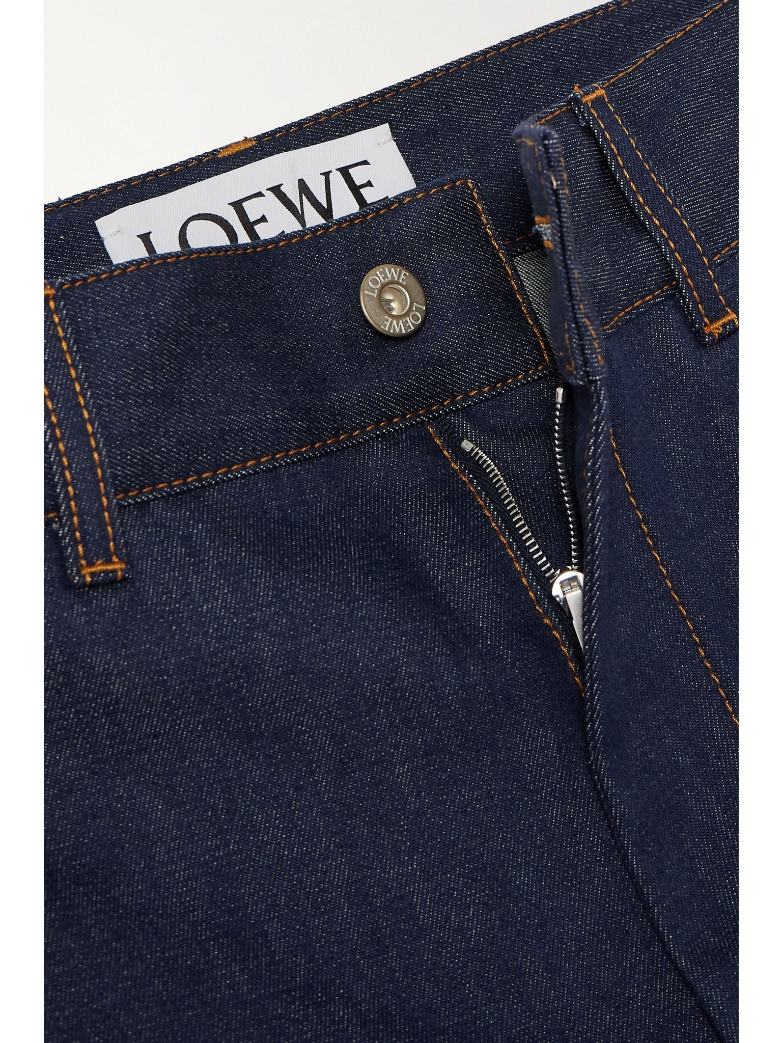 Anagram cutout high-rise straight-leg jeans Blue - 5