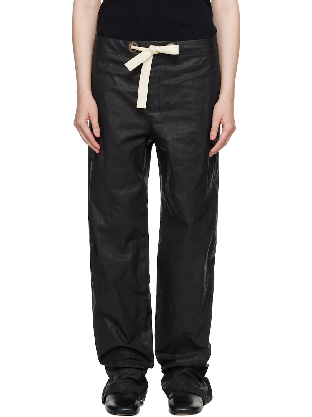 Black Straight Rain Trousers - 1