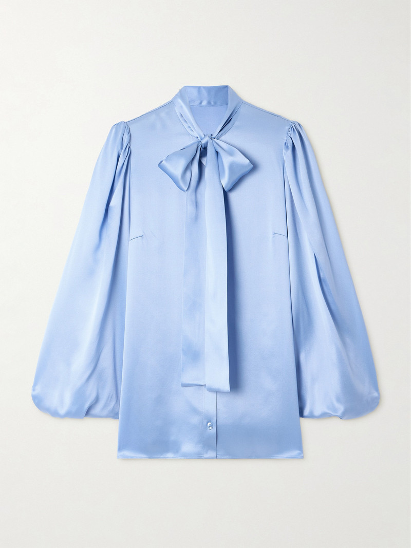 Pussy-bow Silk-satin Shirt 1