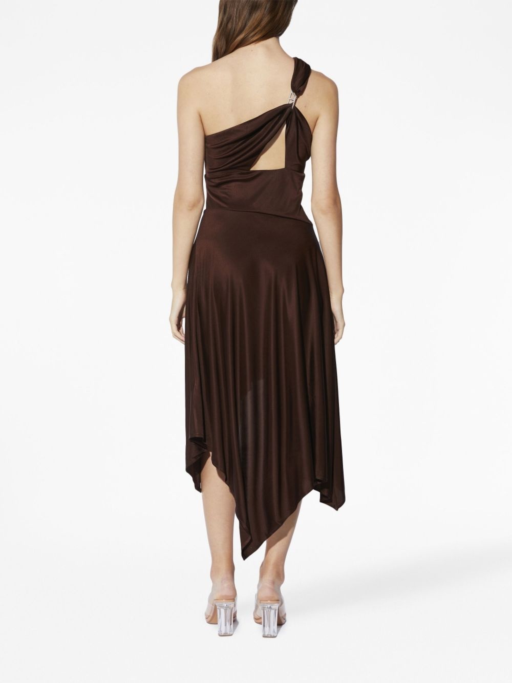 asymmetric one-shoulder midi dress - 3