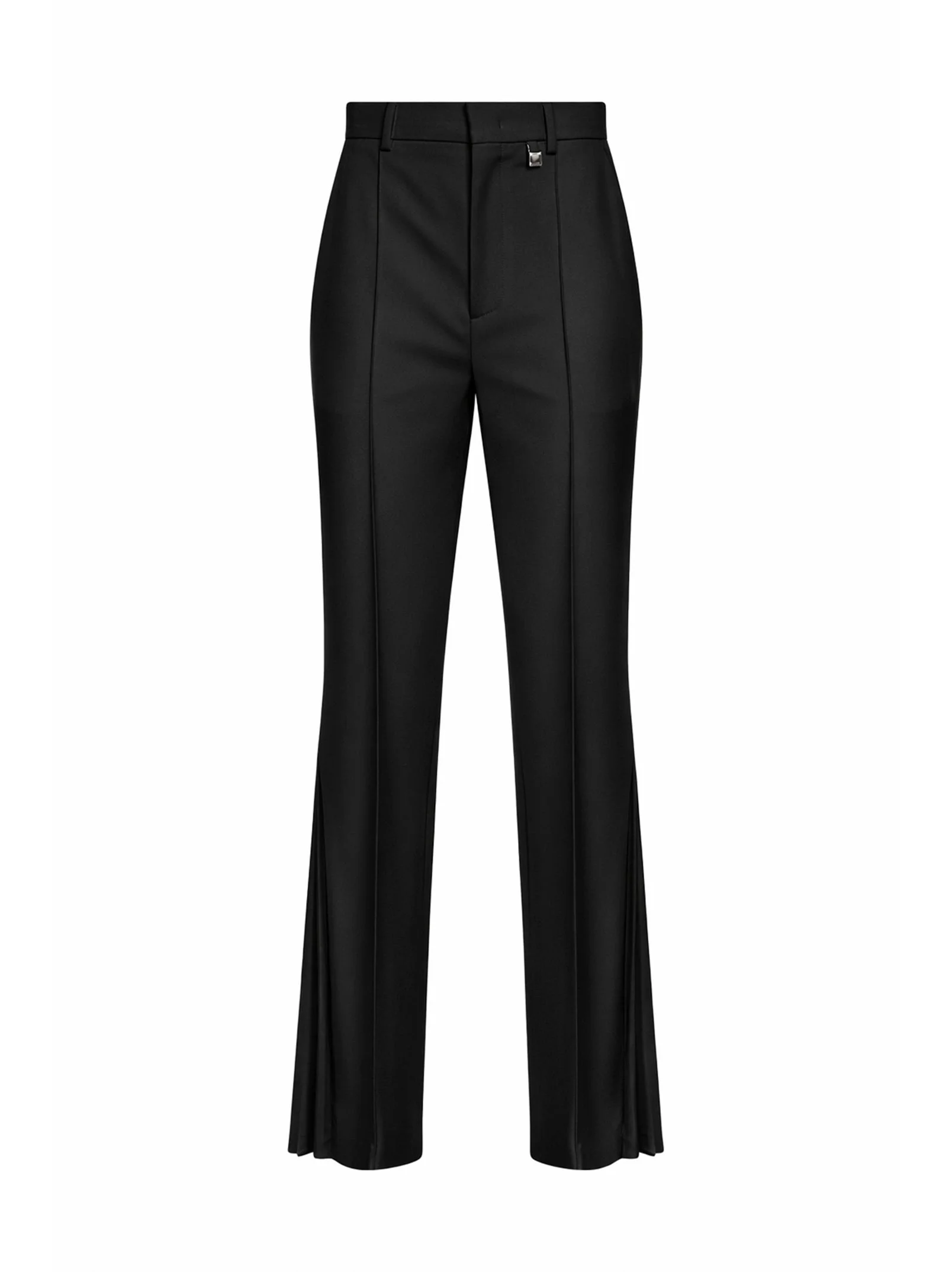 Black virgin wool flared trousers - 1