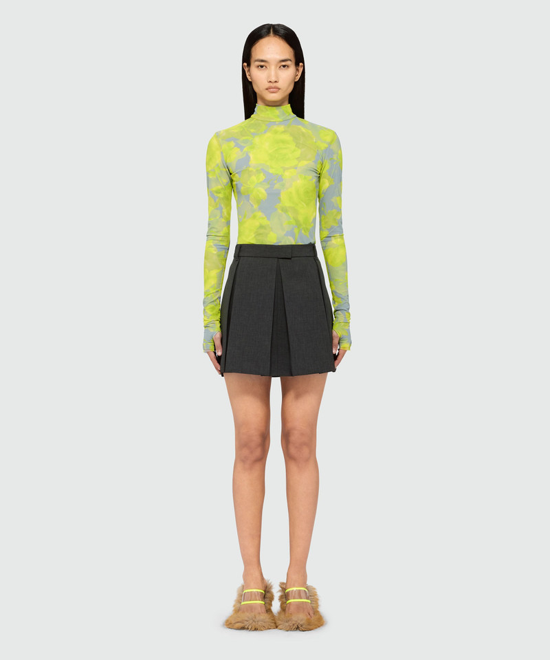 MSGM Charcoal pleated twill miniskirt outlook